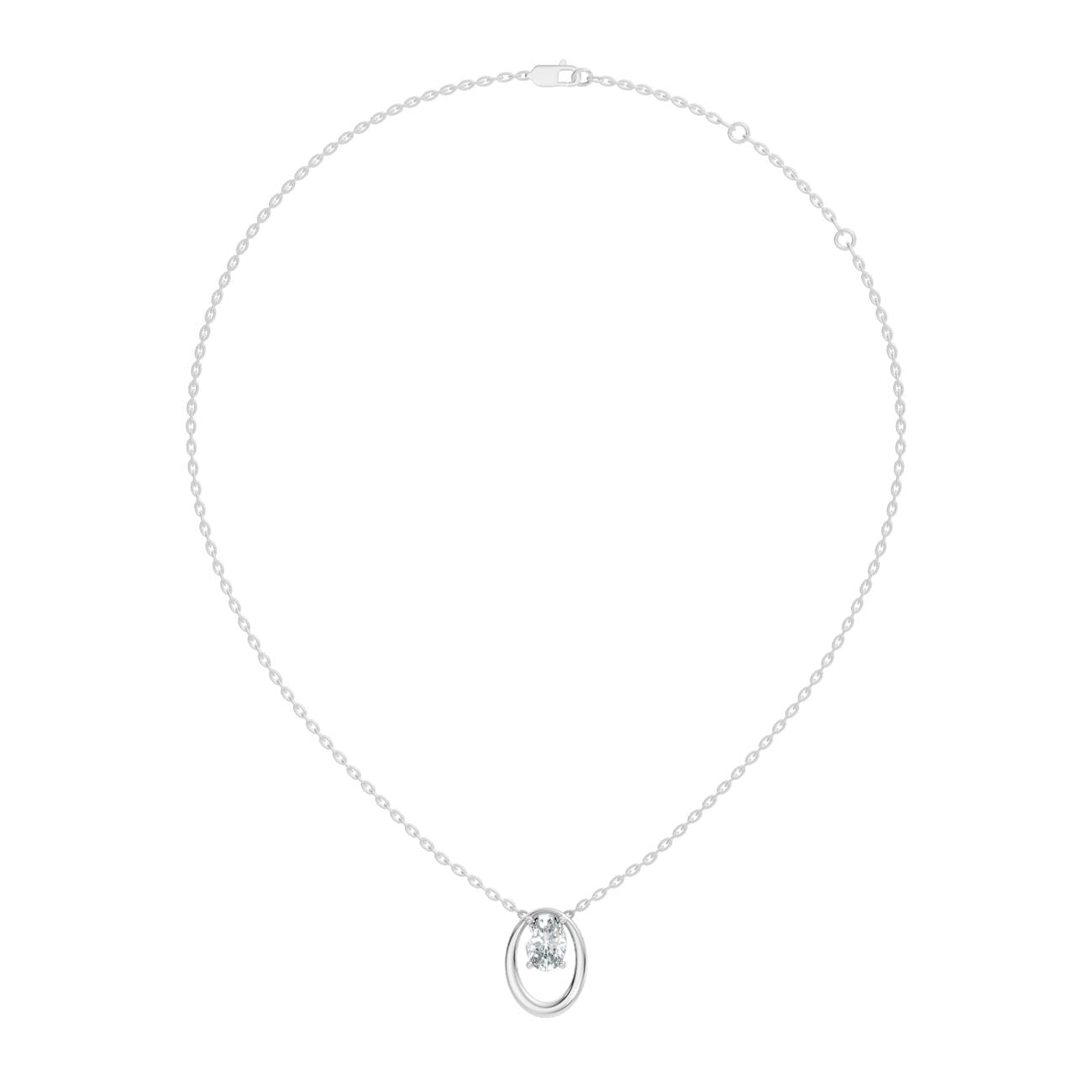 .66 Ct. Oval Diamond Solitaire Pendant Necklace in Open Frame (GJSPD-13) 4