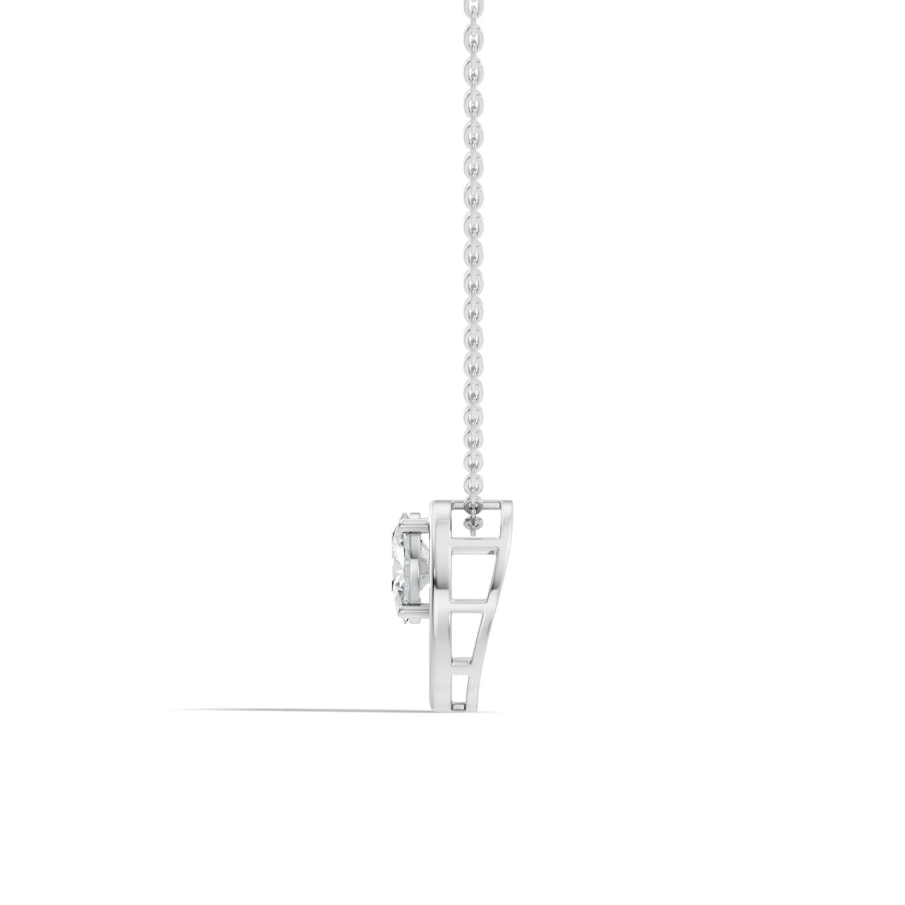 .66 Ct. Oval Diamond Solitaire Pendant Necklace in Open Frame (GJSPD-13) 5