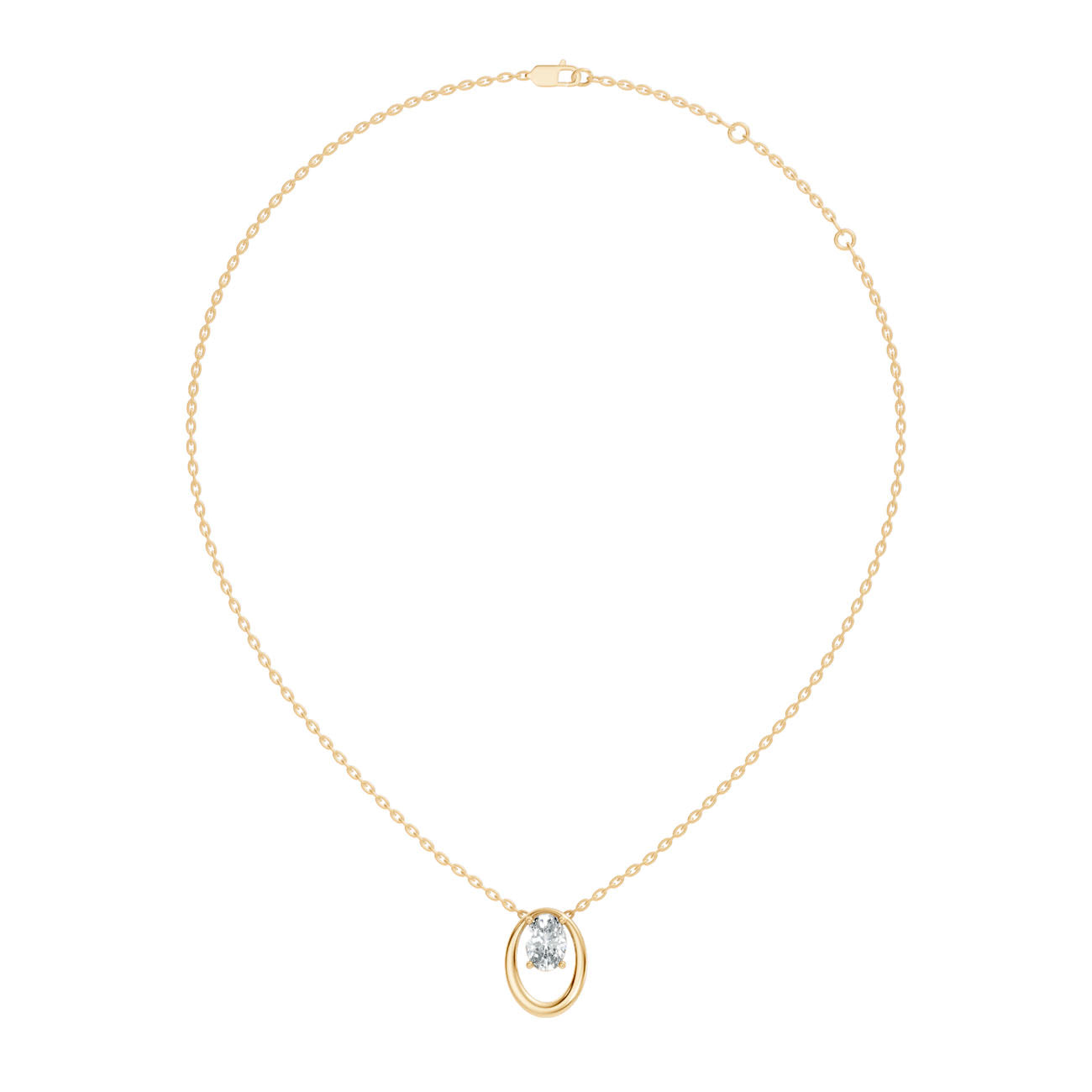 .66 Ct. Oval Diamond Solitaire Pendant Necklace in Open Frame (GJSPD-13)