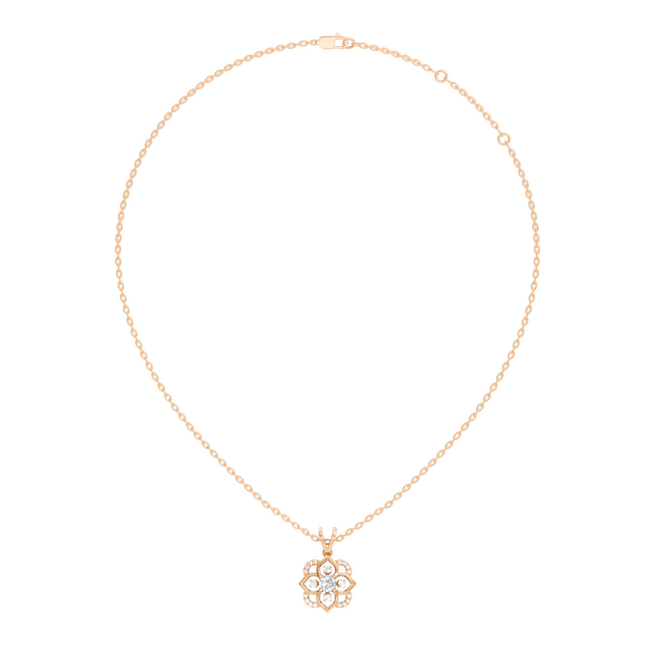 .30 Ct. Floral Diamond Cluster Pendant Necklace (GJSPD-140)