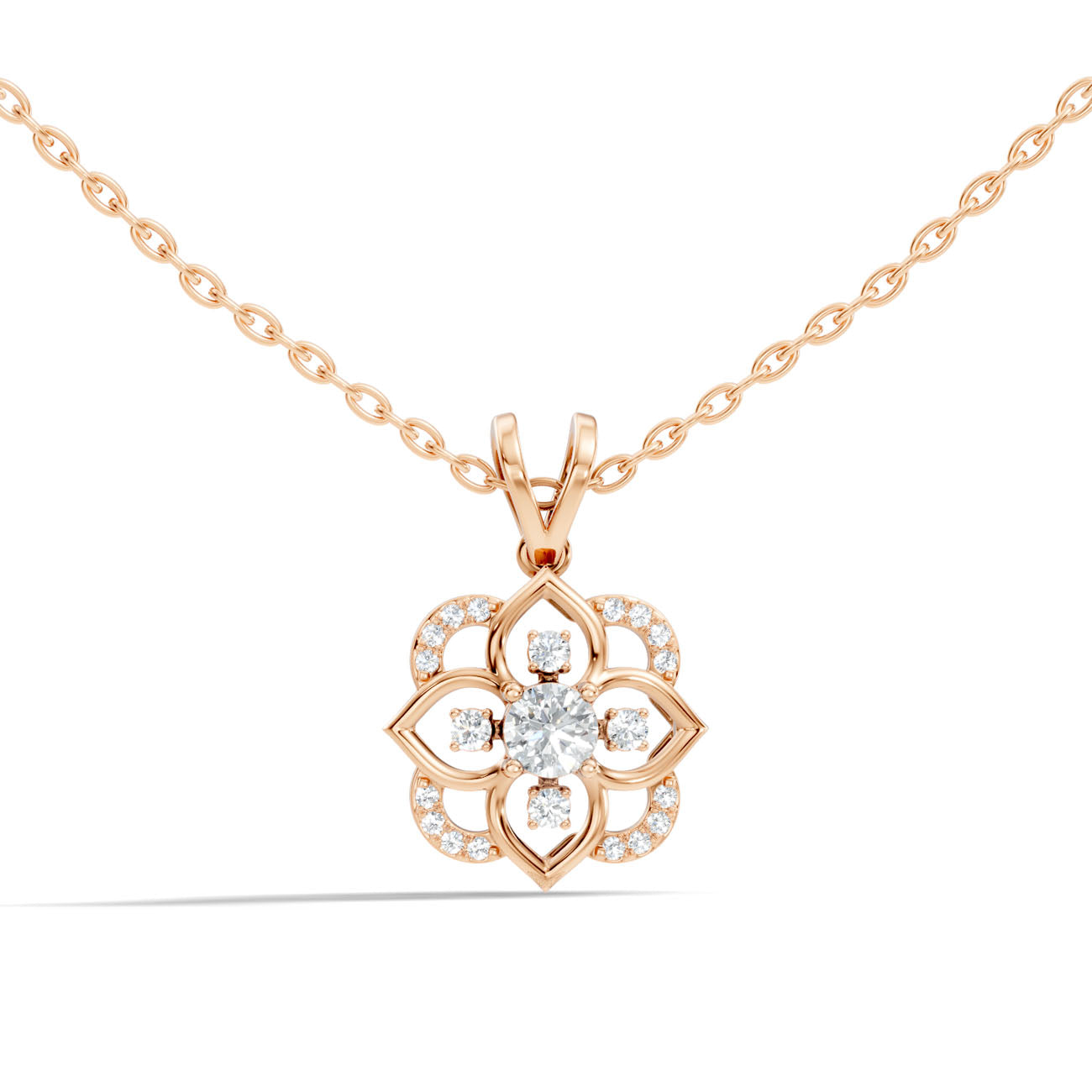.30 Ct. Floral Diamond Cluster Pendant Necklace (GJSPD-140) 4