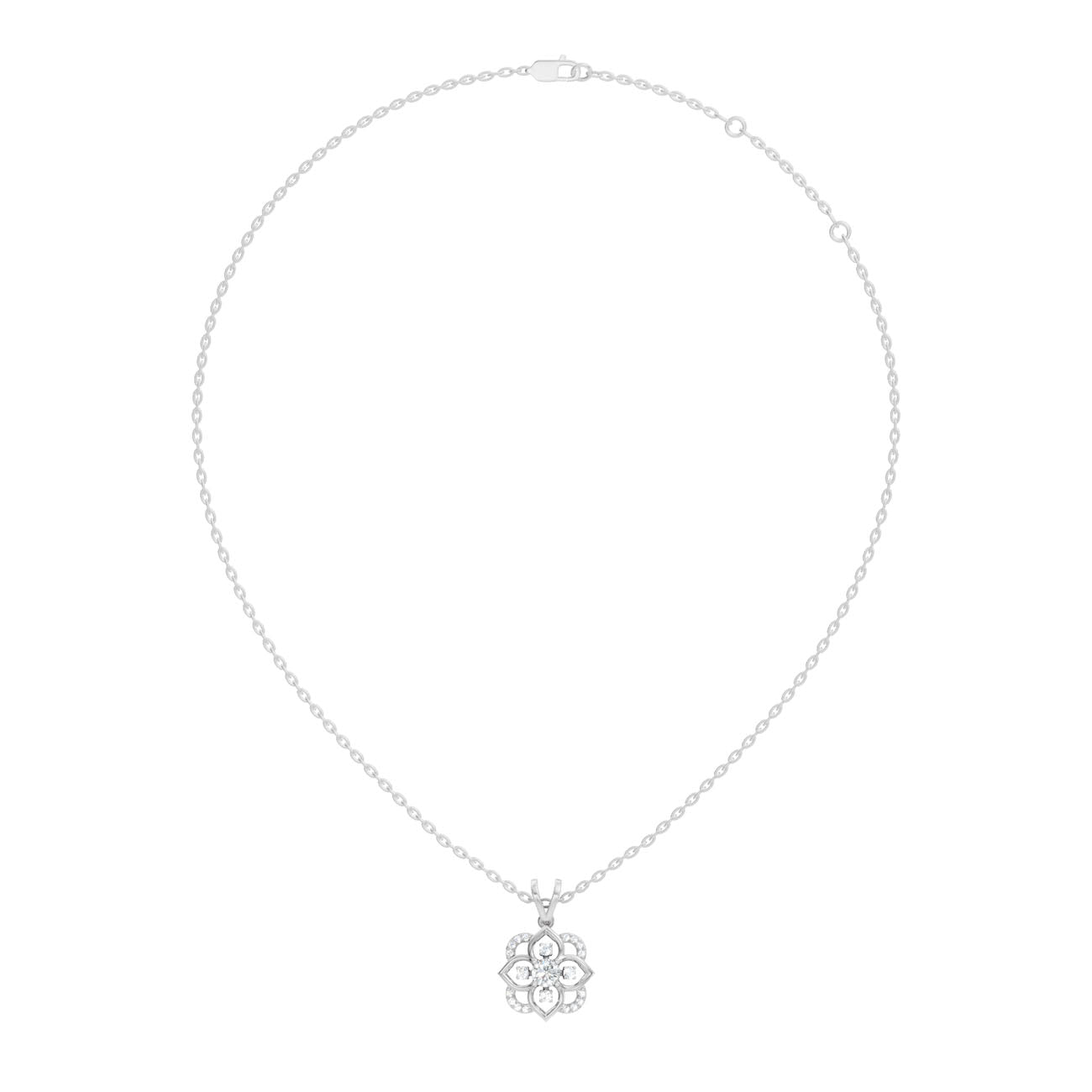 .30 Ct. Floral Diamond Cluster Pendant Necklace (GJSPD-140) 5