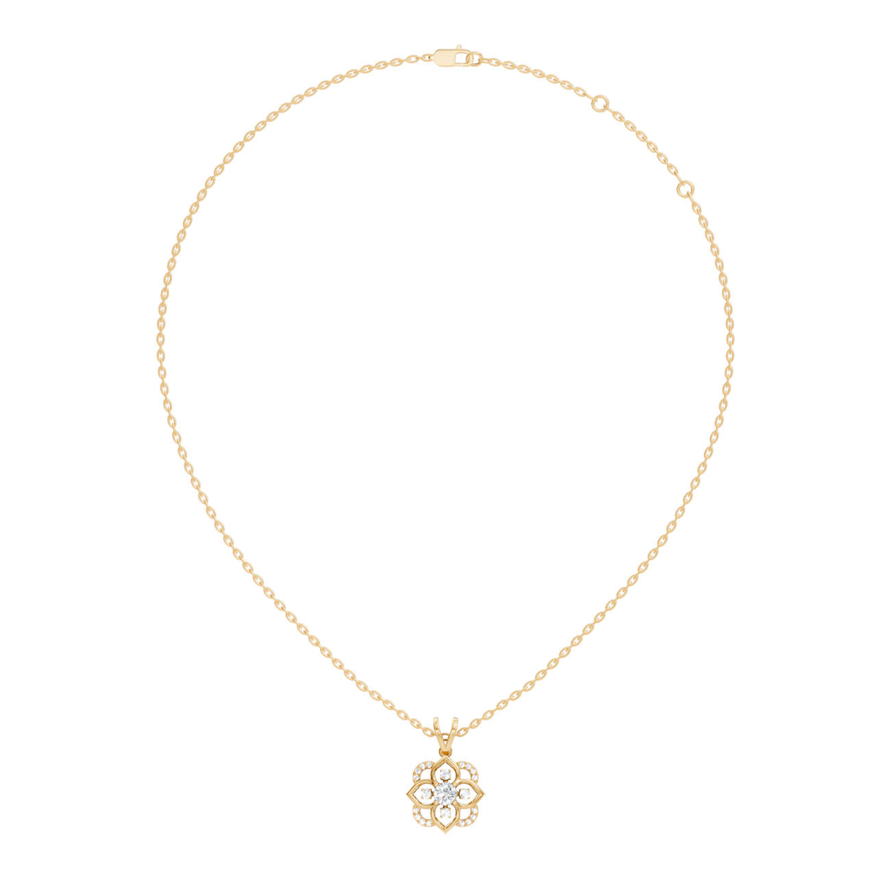 .30 Ct. Floral Diamond Cluster Pendant Necklace (GJSPD-140) 7