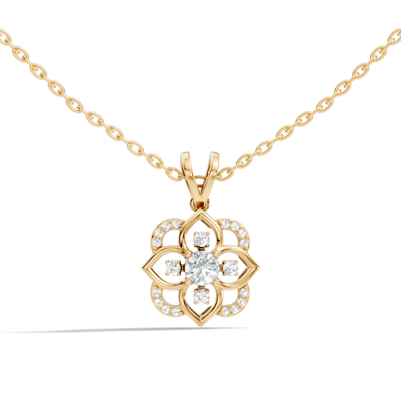 .30 Ct. Floral Diamond Cluster Pendant Necklace (GJSPD-140) 8
