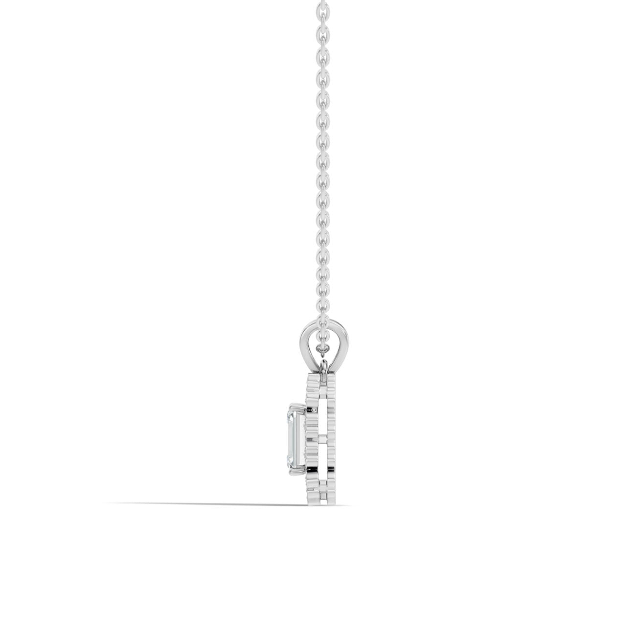 .85 Ct. Emerald-Cut Diamond Heart Halo Pendant Necklace (GJSPD-141) 6