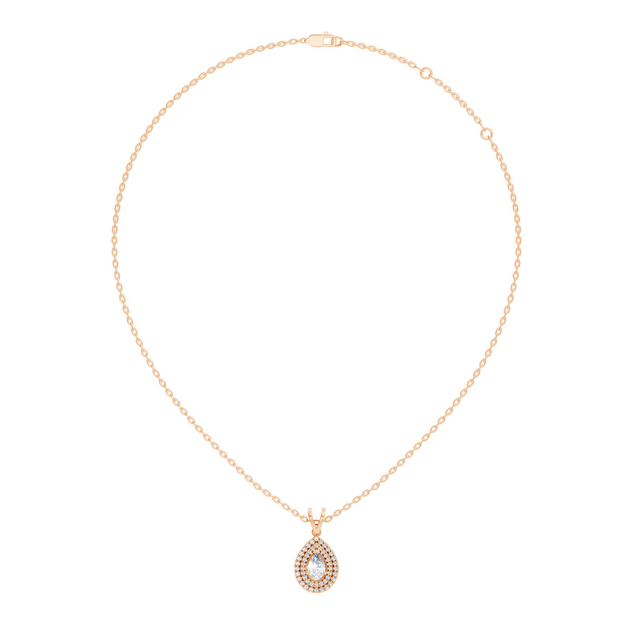 .50 Ct. Pear-Shaped Diamond Double Halo Pendant Necklace (GJSPD-142) 5