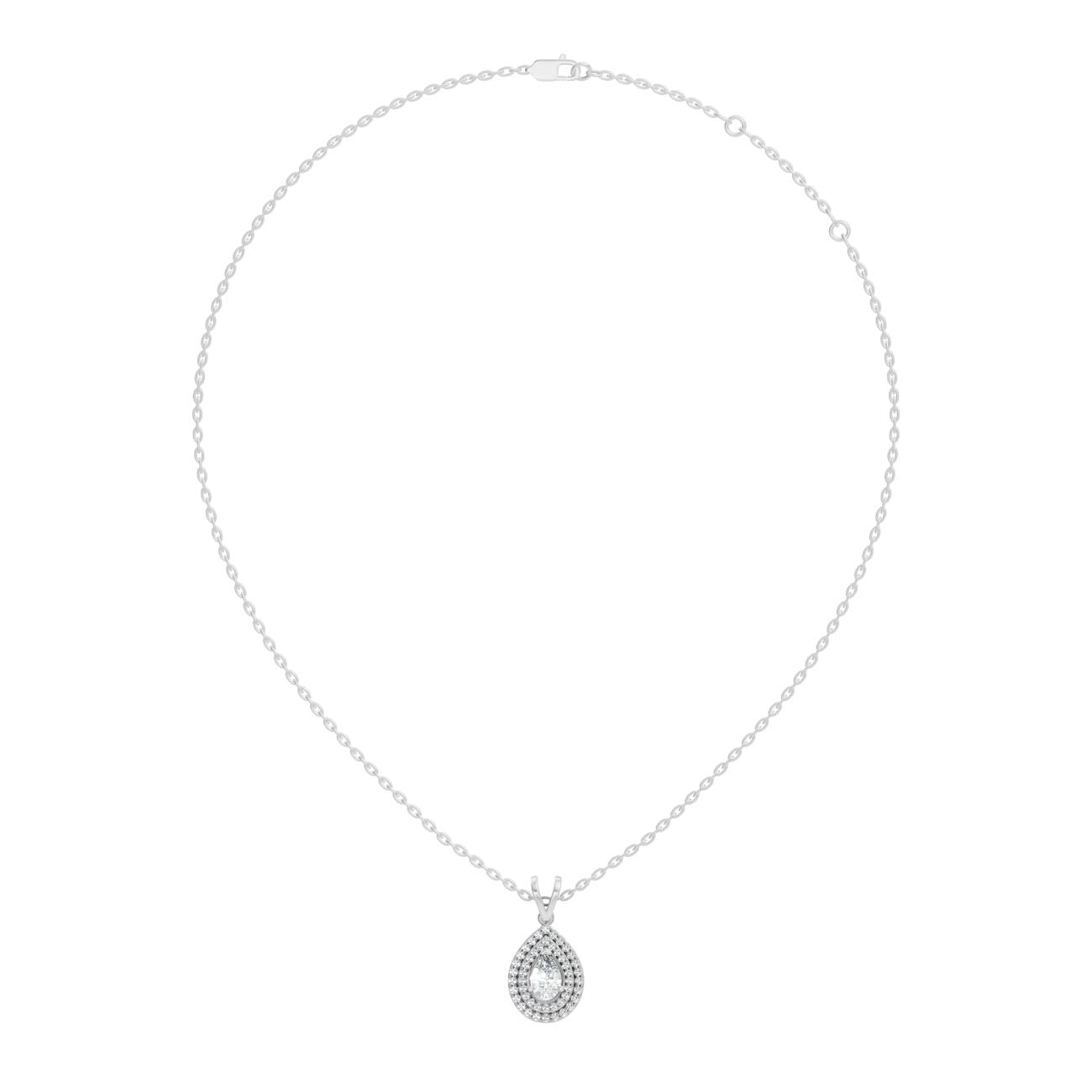 .50 Ct. Pear-Shaped Diamond Double Halo Pendant Necklace (GJSPD-142) 7