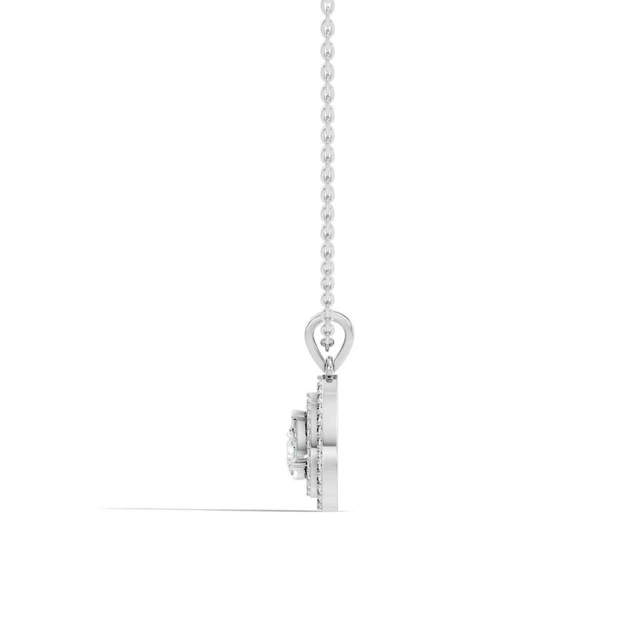 .50 Ct. Pear-Shaped Diamond Double Halo Pendant Necklace (GJSPD-142) 3