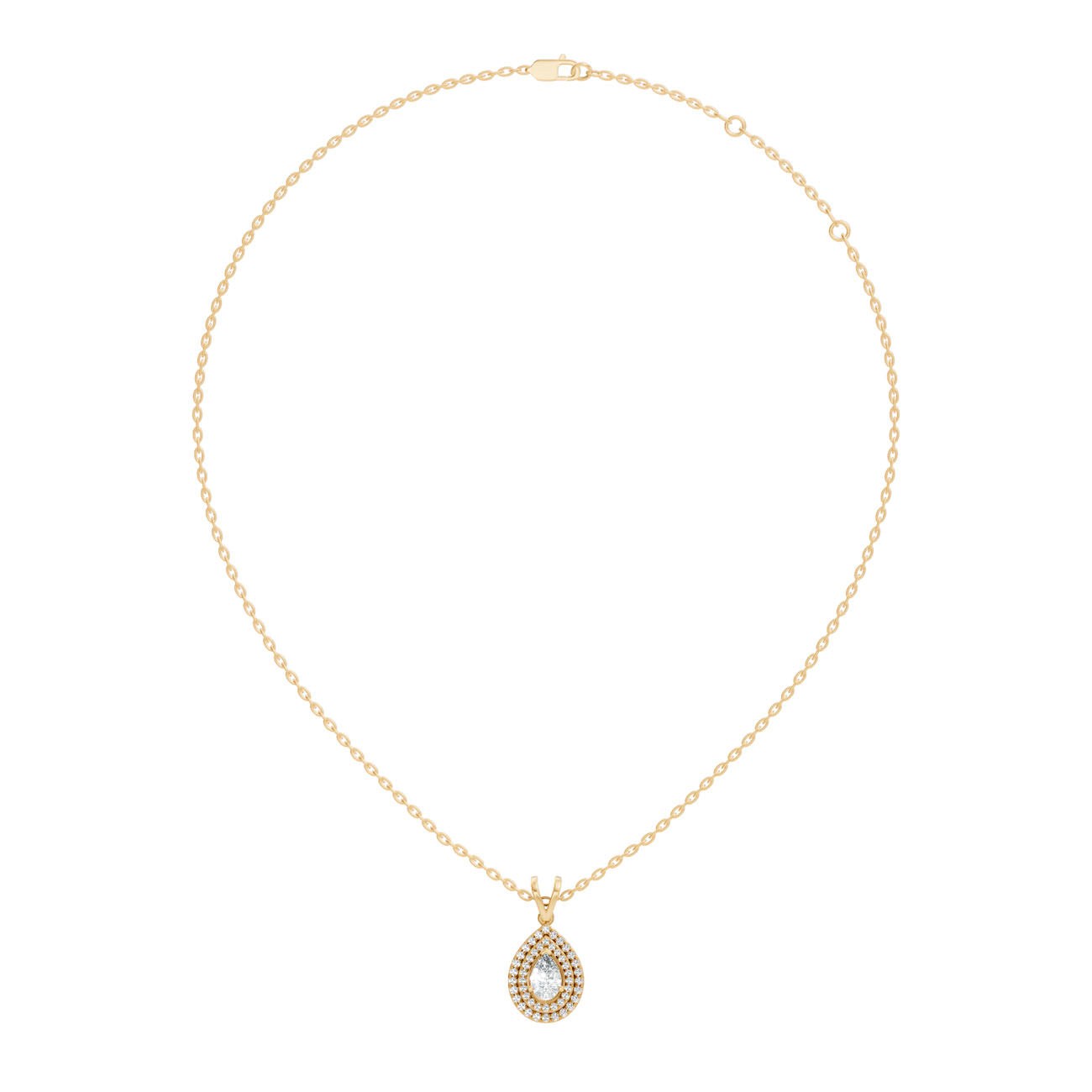 .50 Ct. Pear-Shaped Diamond Double Halo Pendant Necklace (GJSPD-142) 8