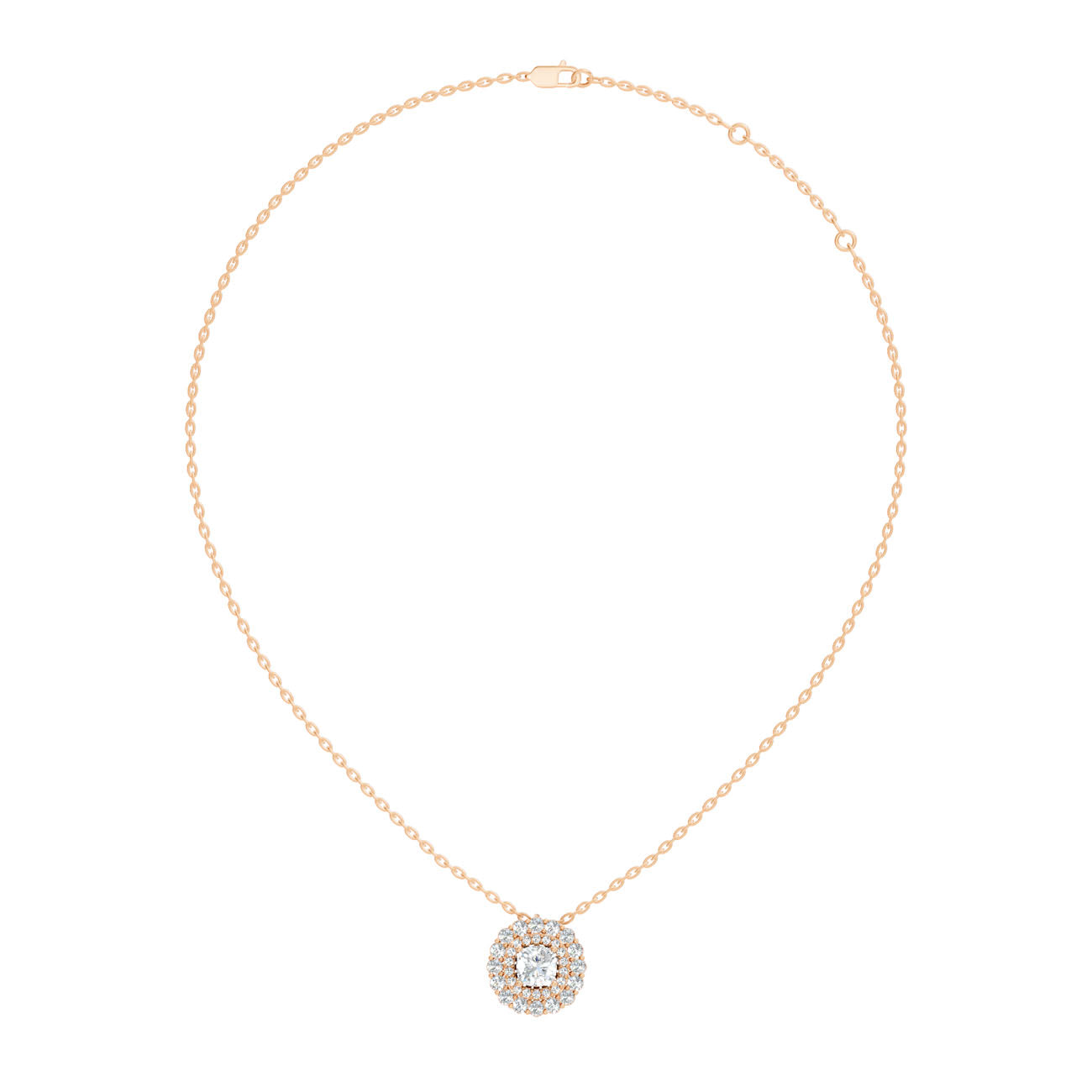 1.20 Ct. Round Diamond Cushion Halo Pendant Necklace (GJSPD-144)