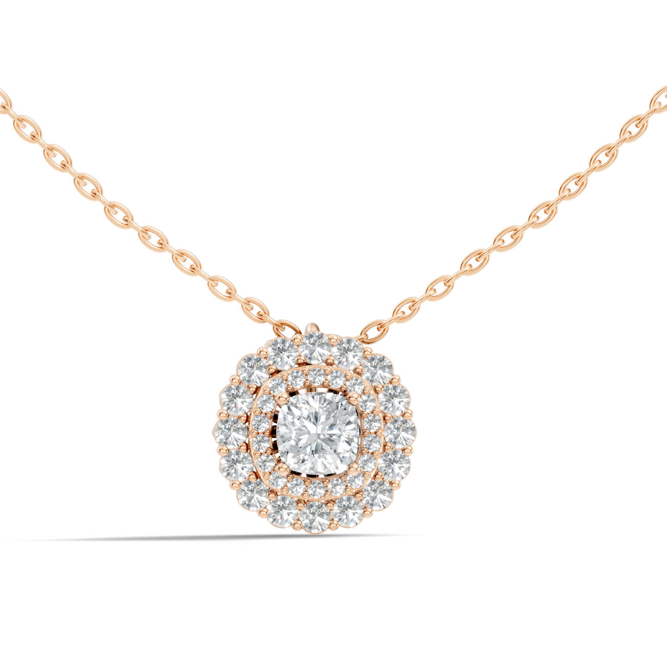 1.20 Ct. Round Diamond Cushion Halo Pendant Necklace (GJSPD-144) 4