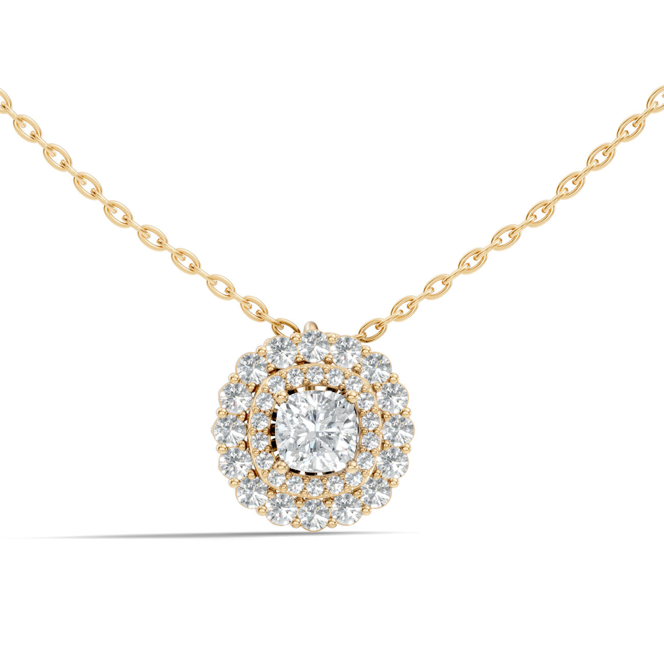 1.20 Ct. Round Diamond Cushion Halo Pendant Necklace (GJSPD-144) 8
