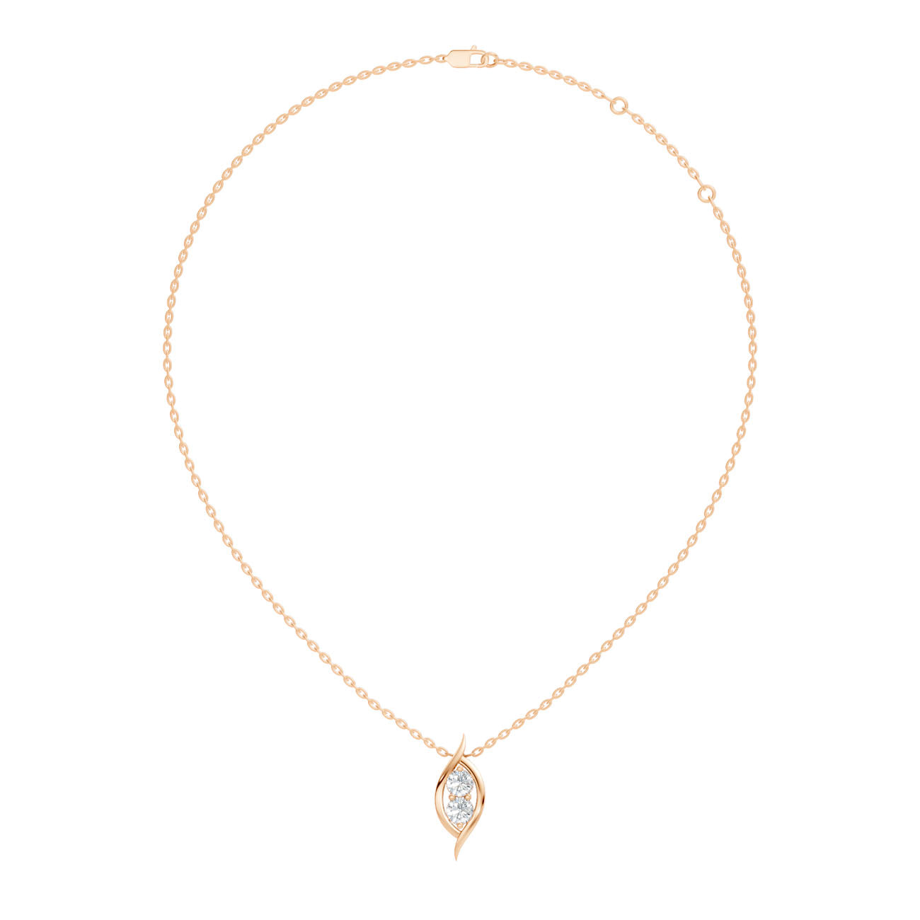 .60 Ct. Two-Stone Round Diamond Twist Pendant Necklace (GJSPD-146)