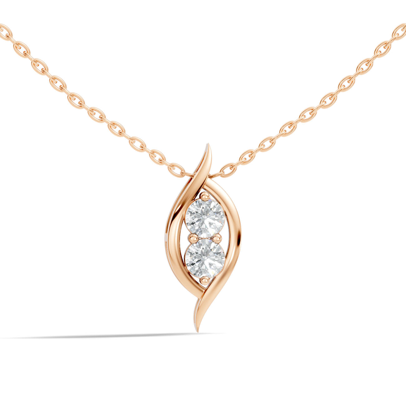 .60 Ct. Two-Stone Round Diamond Twist Pendant Necklace (GJSPD-146) 4