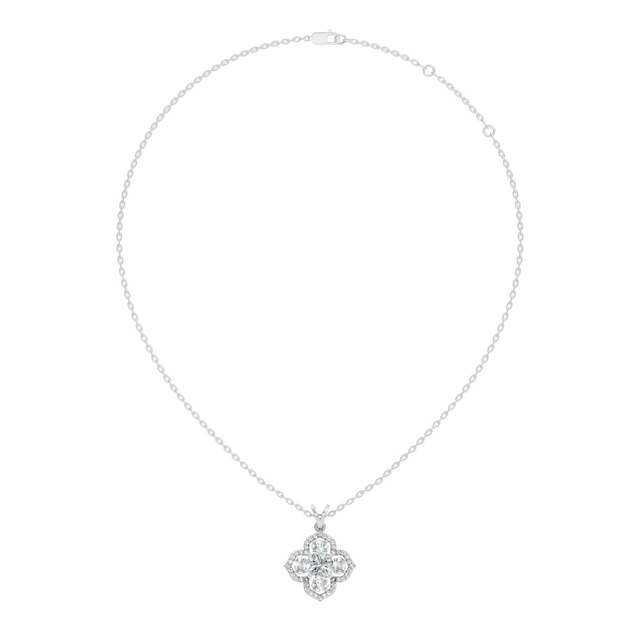 1.37 Ct. Round Diamond Floral Halo Pendant Necklace (GJSPD-147) 5