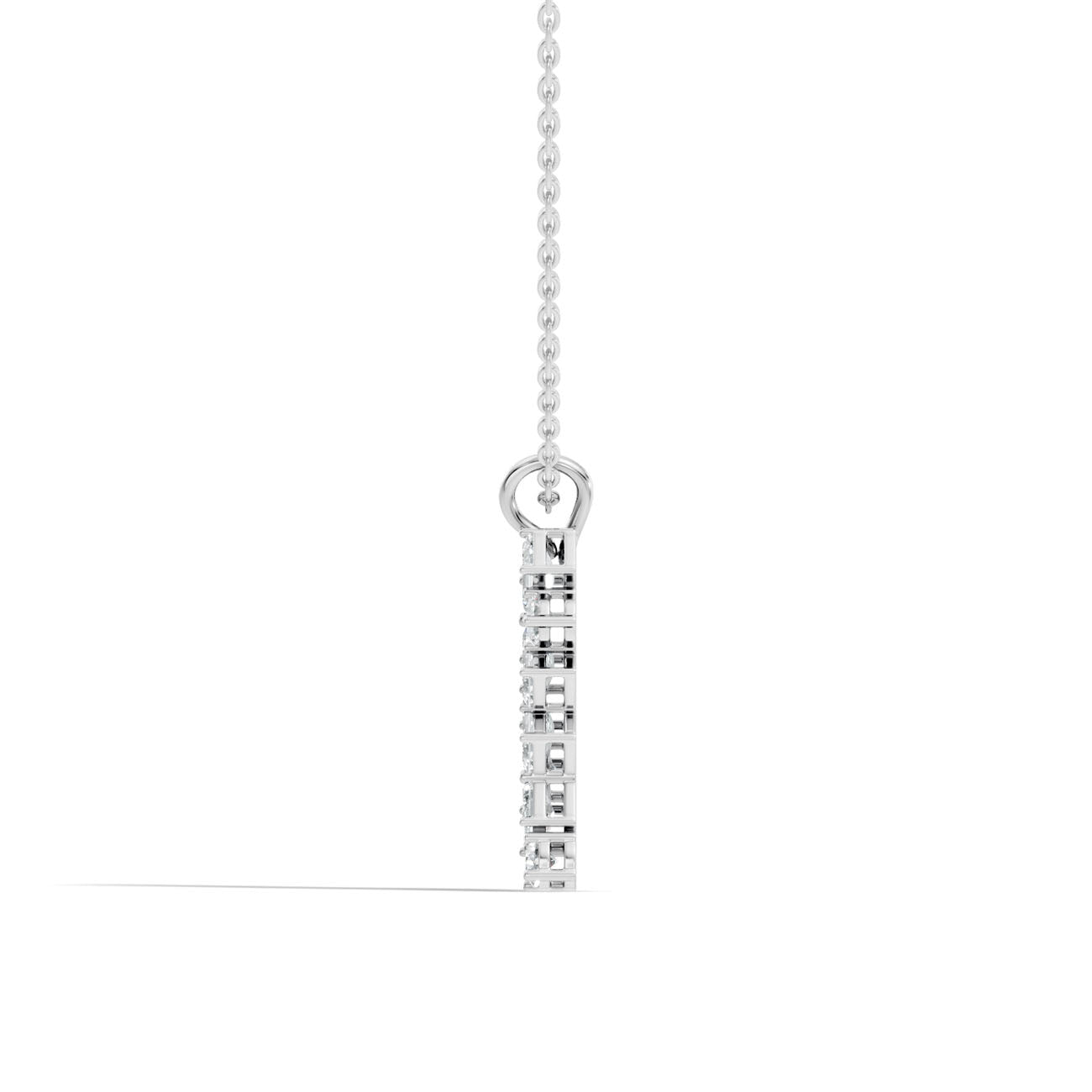 1.30 Ct. Emerald & Round Diamond Vertical Drop Pendant Necklace (GJSPD-148) 6