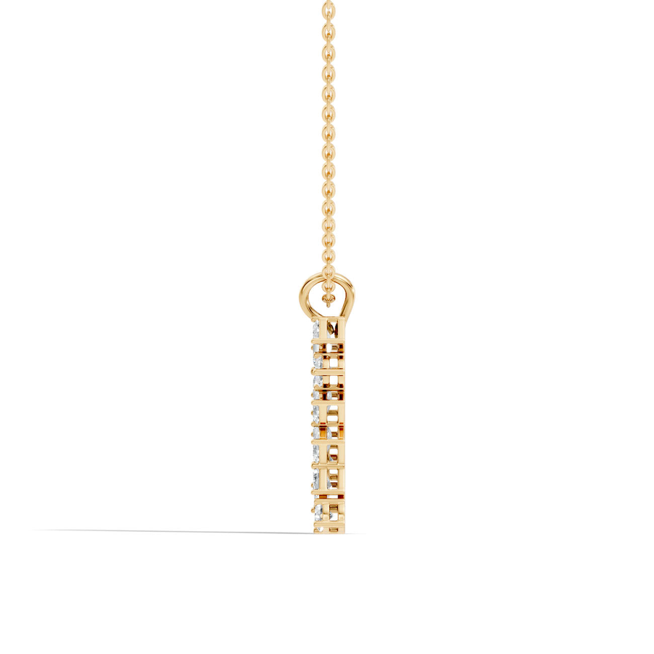 1.30 Ct. Emerald & Round Diamond Vertical Drop Pendant Necklace (GJSPD-148) 9