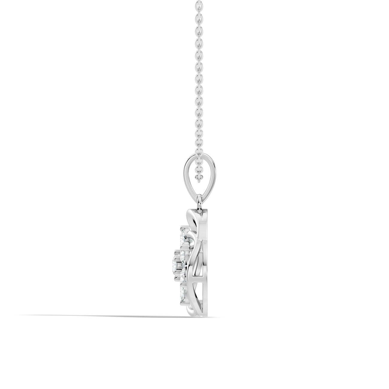 1.37 Ct. Round Diamond Floral Swirl Pendant Necklace (GJSPD-149) 6