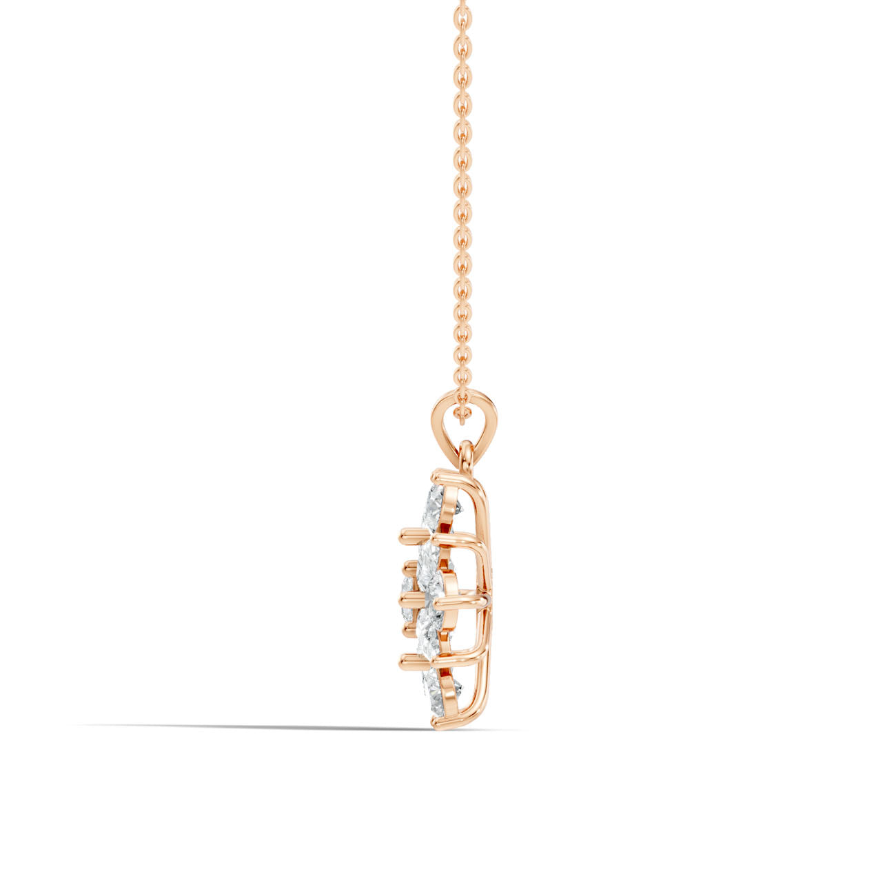 4.23 Ct. Round & Pear Diamond Cluster Flower Pendant Necklace (GJSPD-151) 3