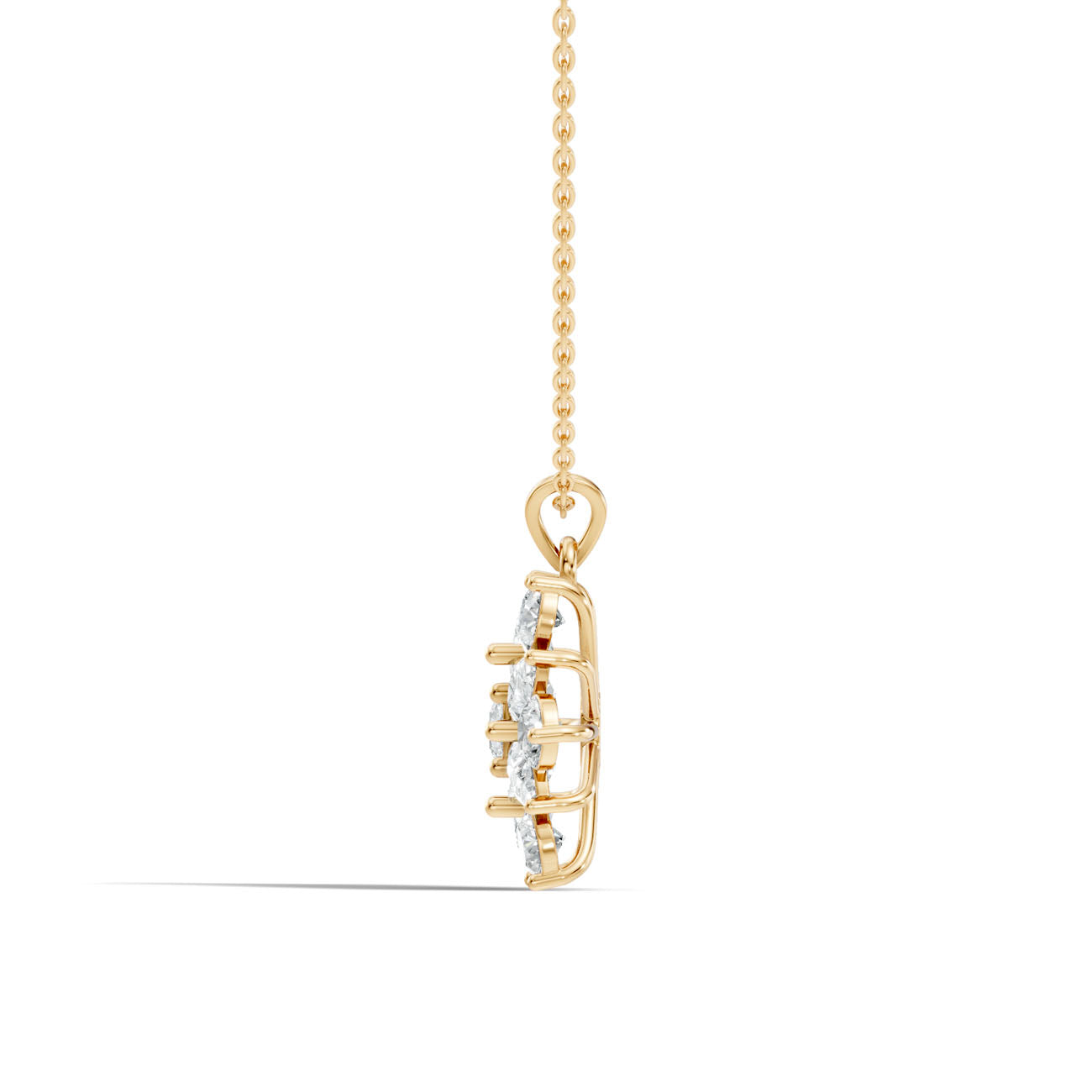 4.23 Ct. Round & Pear Diamond Cluster Flower Pendant Necklace (GJSPD-151) 9