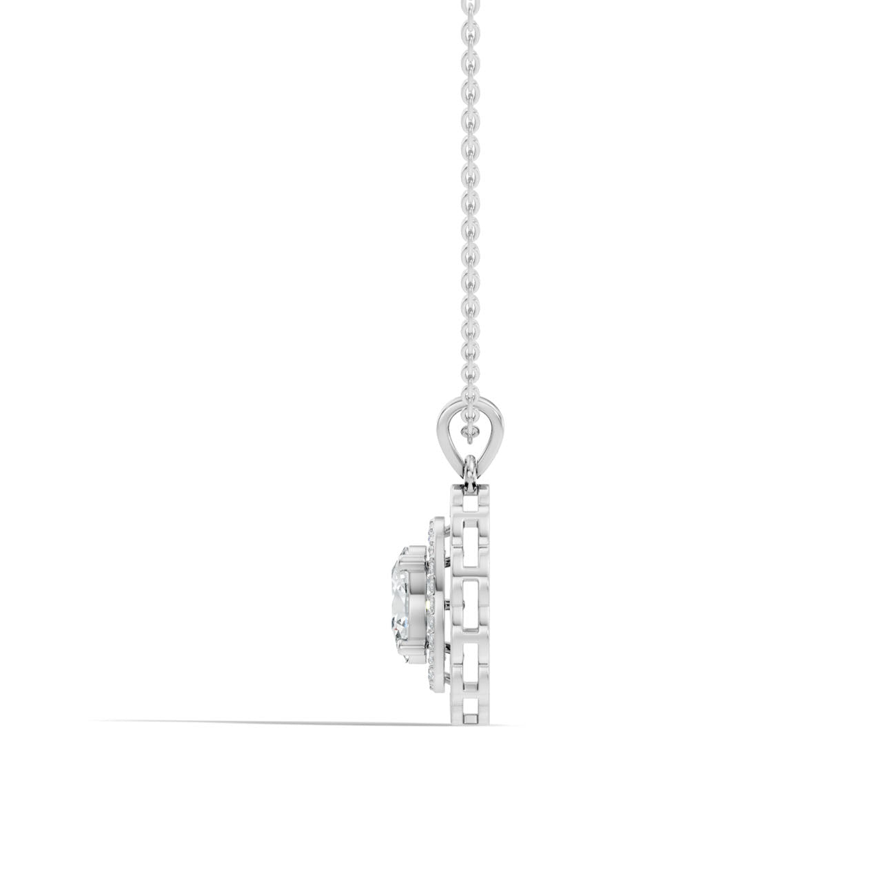 1.15 Ct. Oval Diamond Halo Floral Pendant Necklace (GJSPD-154) 6