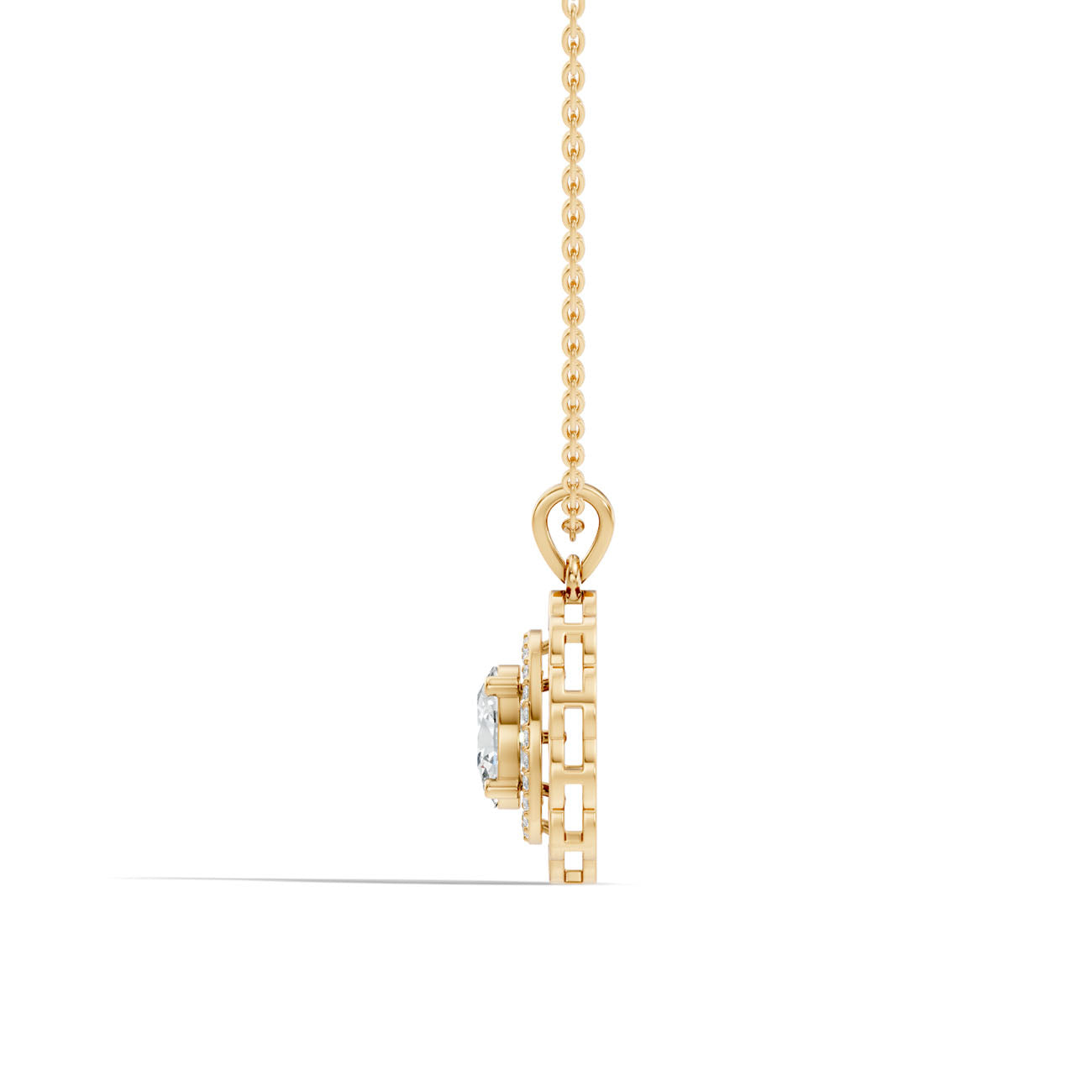 1.15 Ct. Oval Diamond Halo Floral Pendant Necklace (GJSPD-154) 9