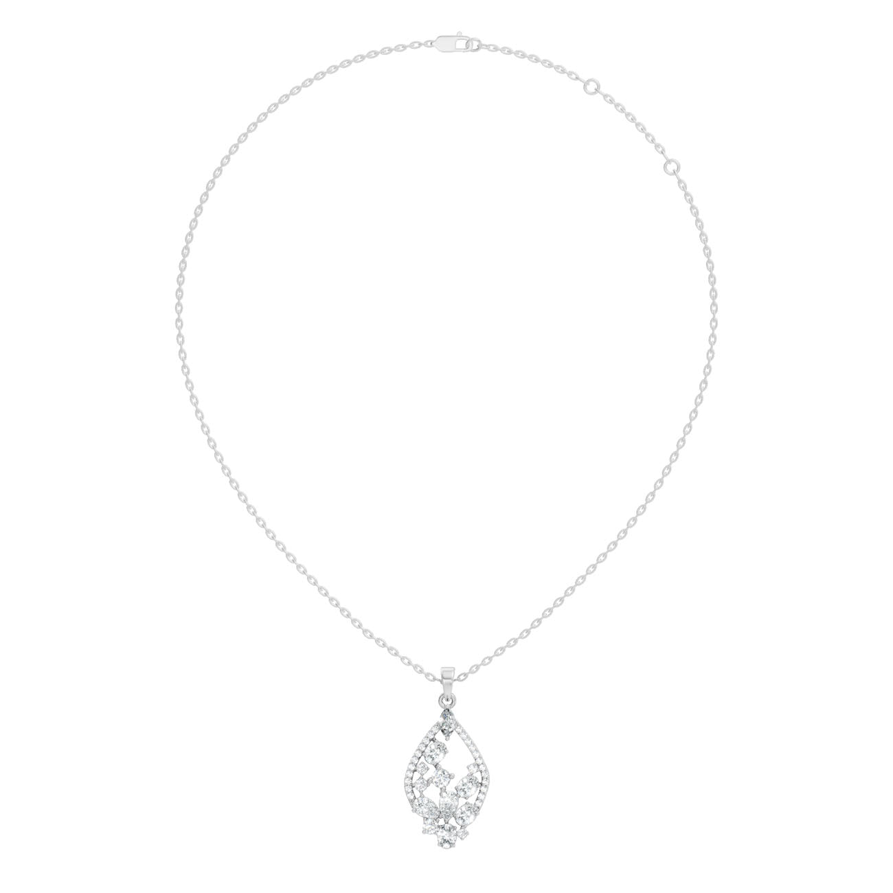 1.20 Ct. Marquise & Mixed-Cut Diamond Teardrop Pendant Necklace (GJSPD-160) 5