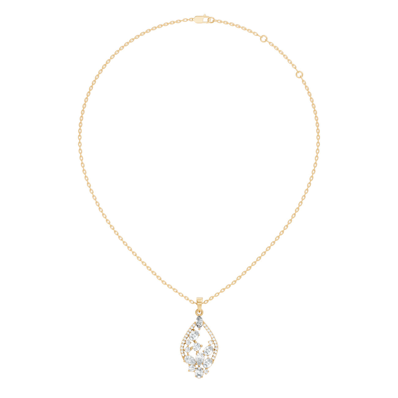 1.20 Ct. Marquise & Mixed-Cut Diamond Teardrop Pendant Necklace (GJSPD-160) 7