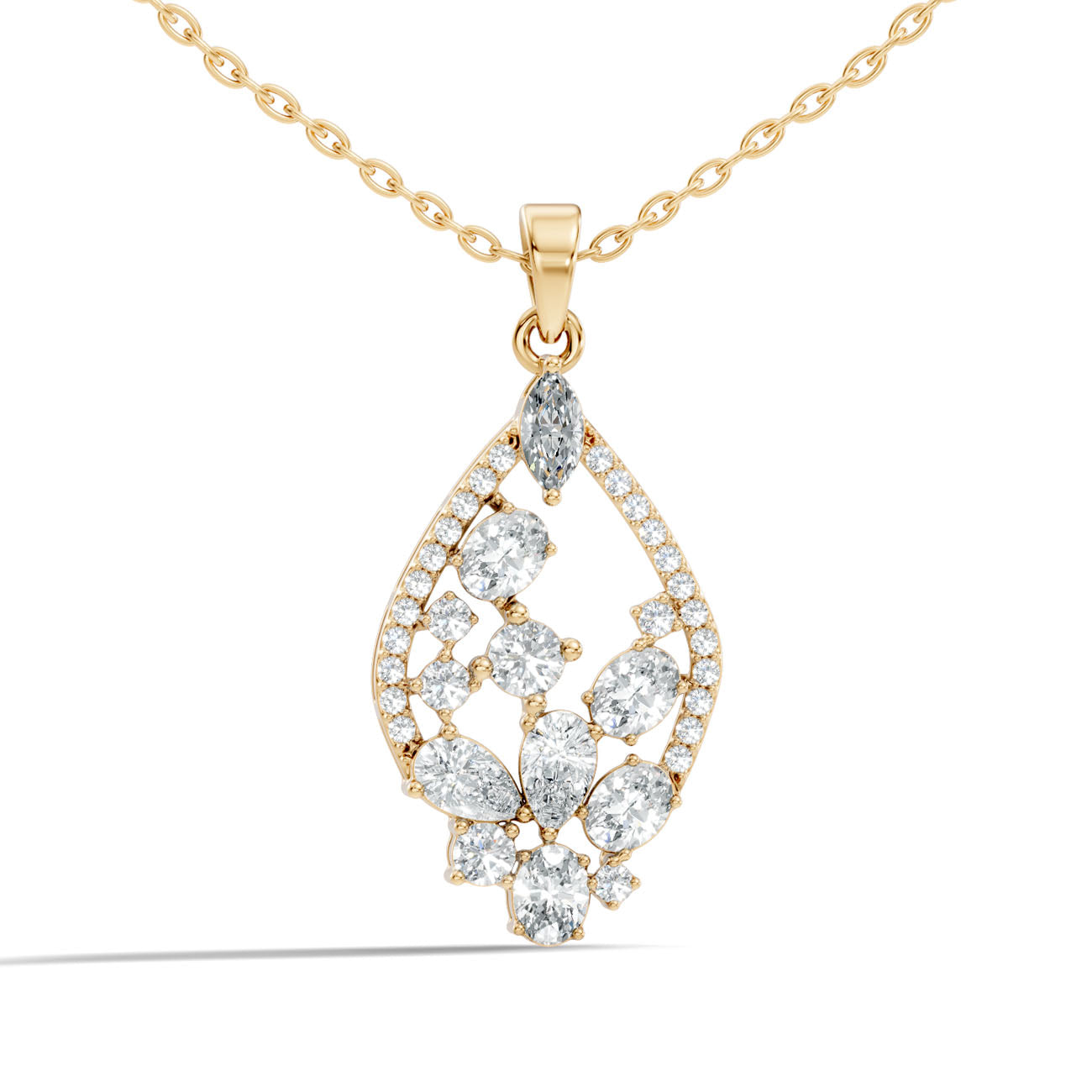 1.20 Ct. Marquise & Mixed-Cut Diamond Teardrop Pendant Necklace (GJSPD-160) 8