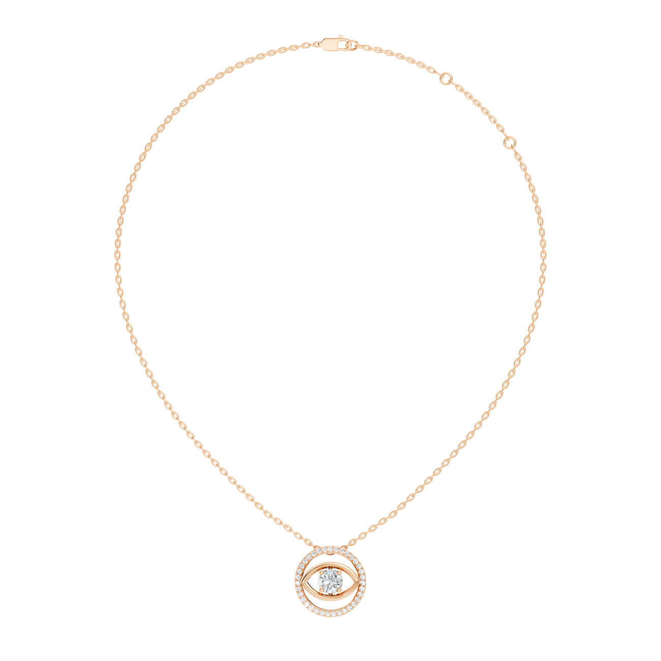 .70 Ct. Diamond Evil Eye Halo Pendant Necklace (GJSPD-163)