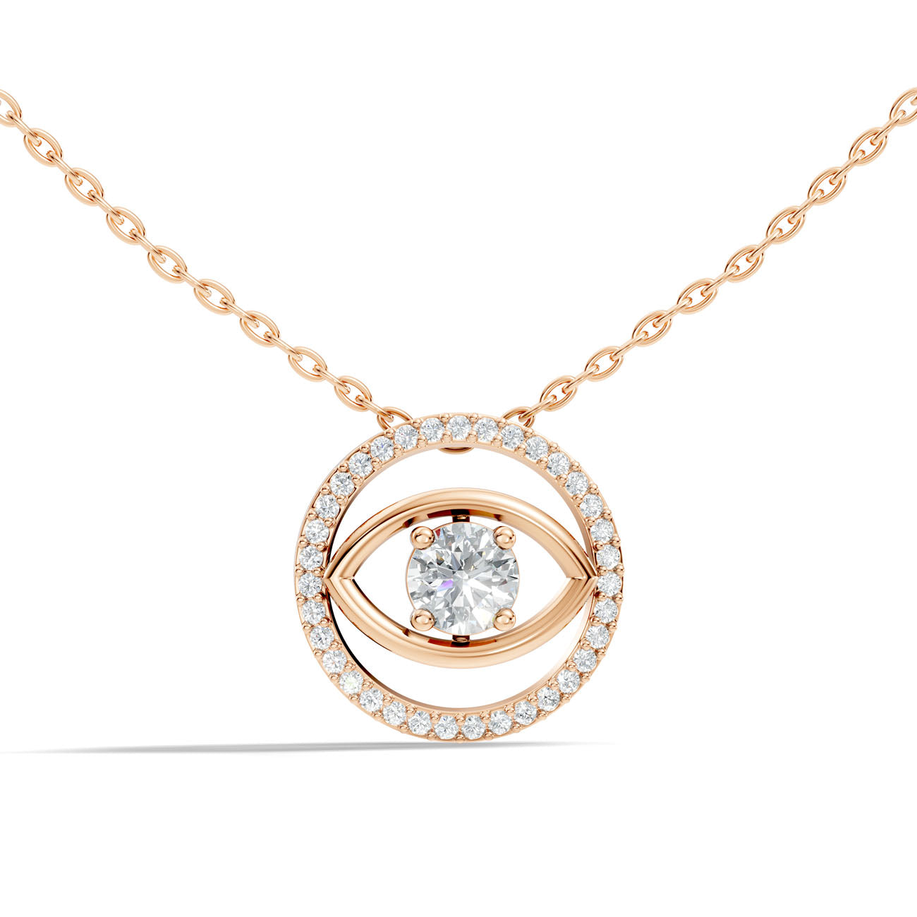 .70 Ct. Diamond Evil Eye Halo Pendant Necklace (GJSPD-163) 4