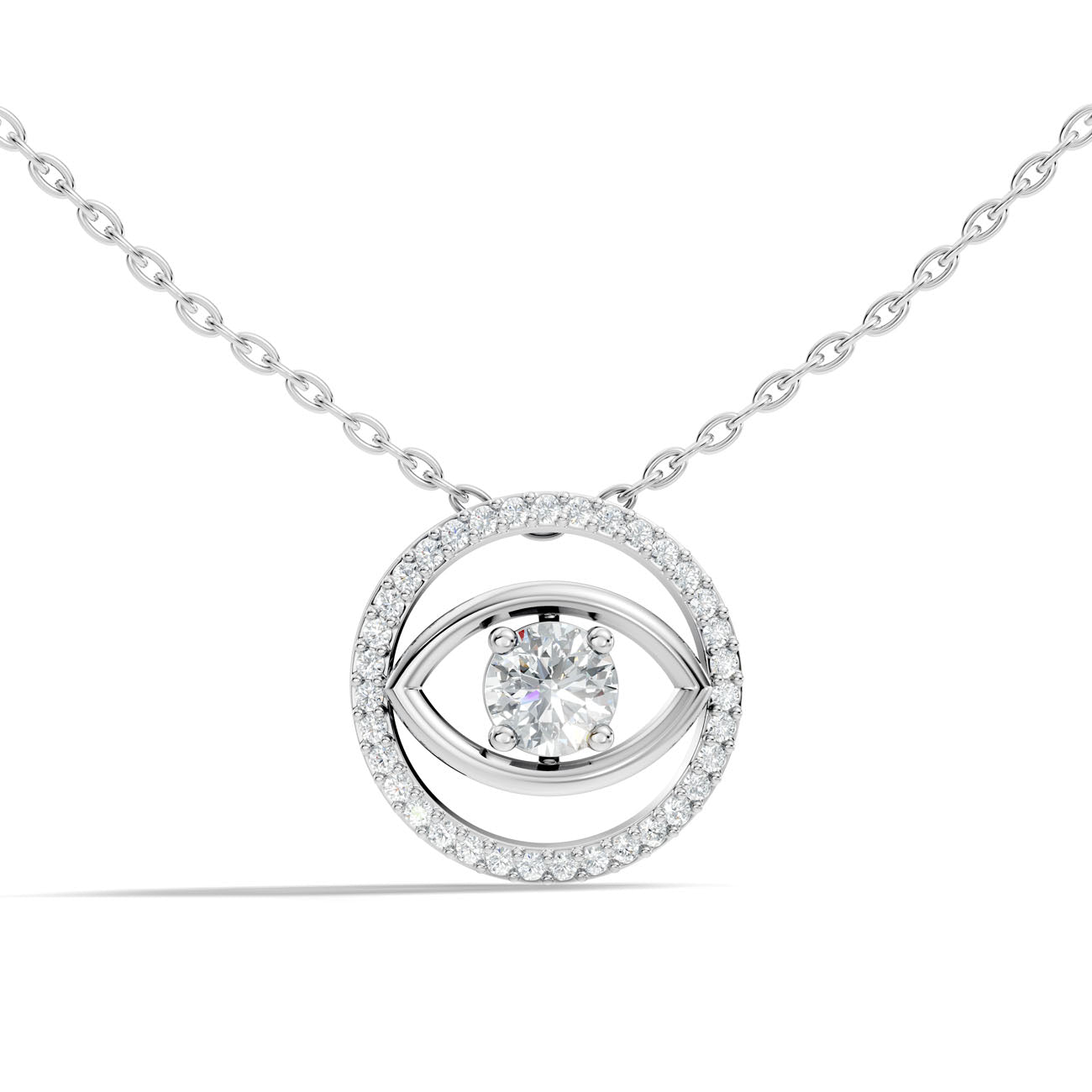 .70 Ct. Diamond Evil Eye Halo Pendant Necklace (GJSPD-163)