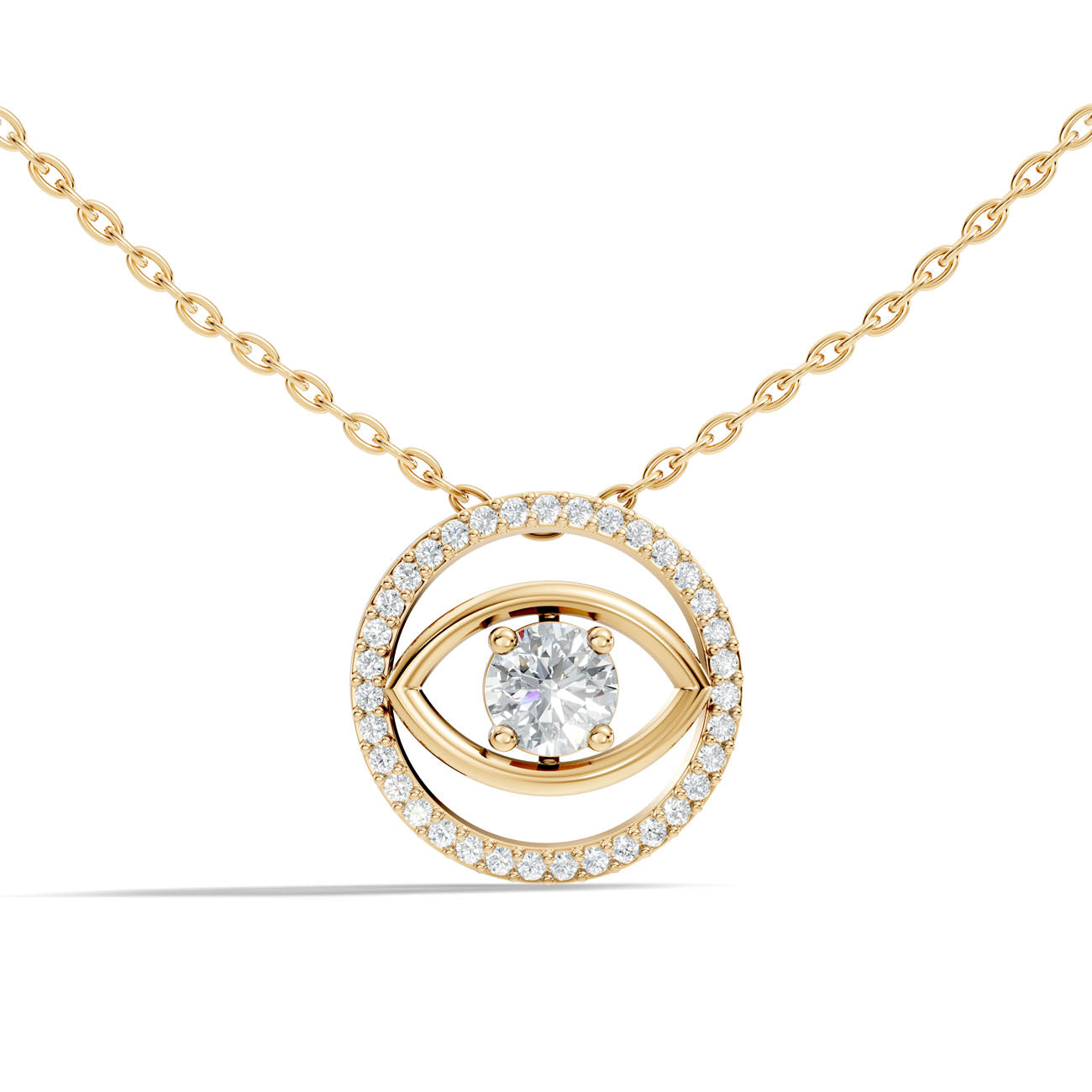 .70 Ct. Diamond Evil Eye Halo Pendant Necklace (GJSPD-163) 9