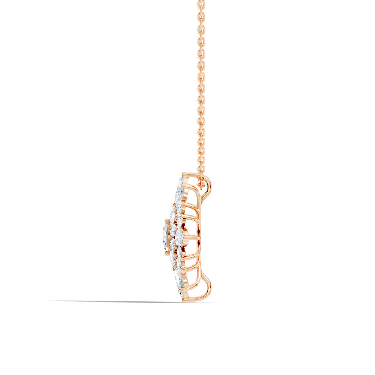 2.25 Ct. Oval Diamond Floral Cluster Pendant Necklace (GJSPD-164) 9