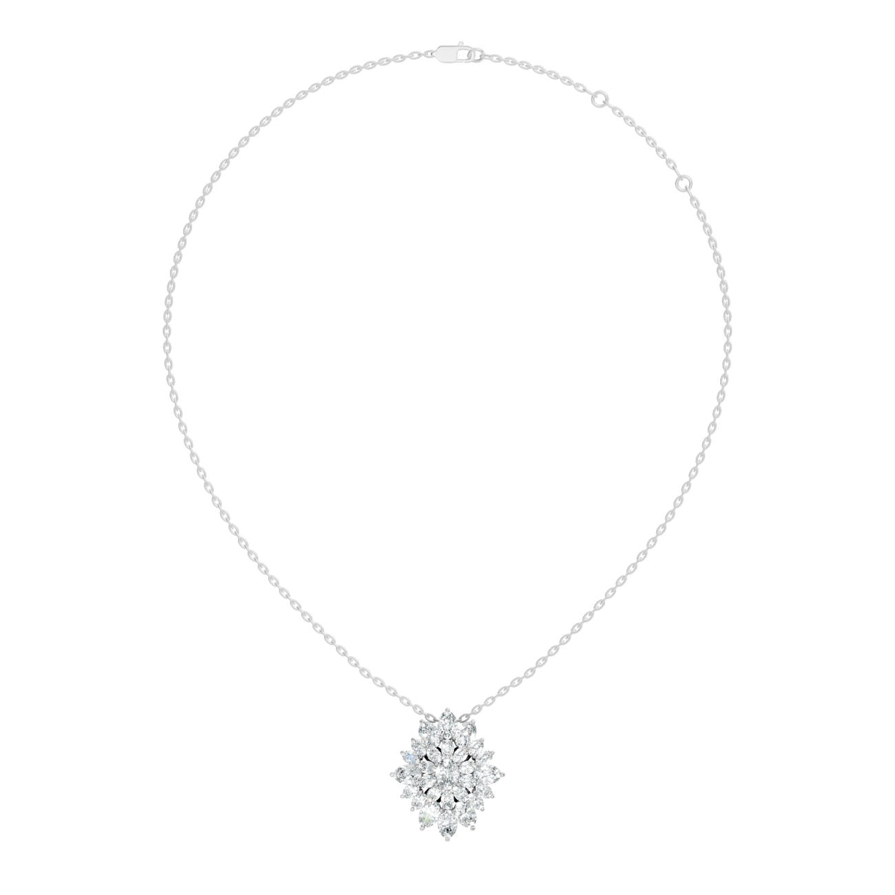2.25 Ct. Oval Diamond Floral Cluster Pendant Necklace (GJSPD-164) 5