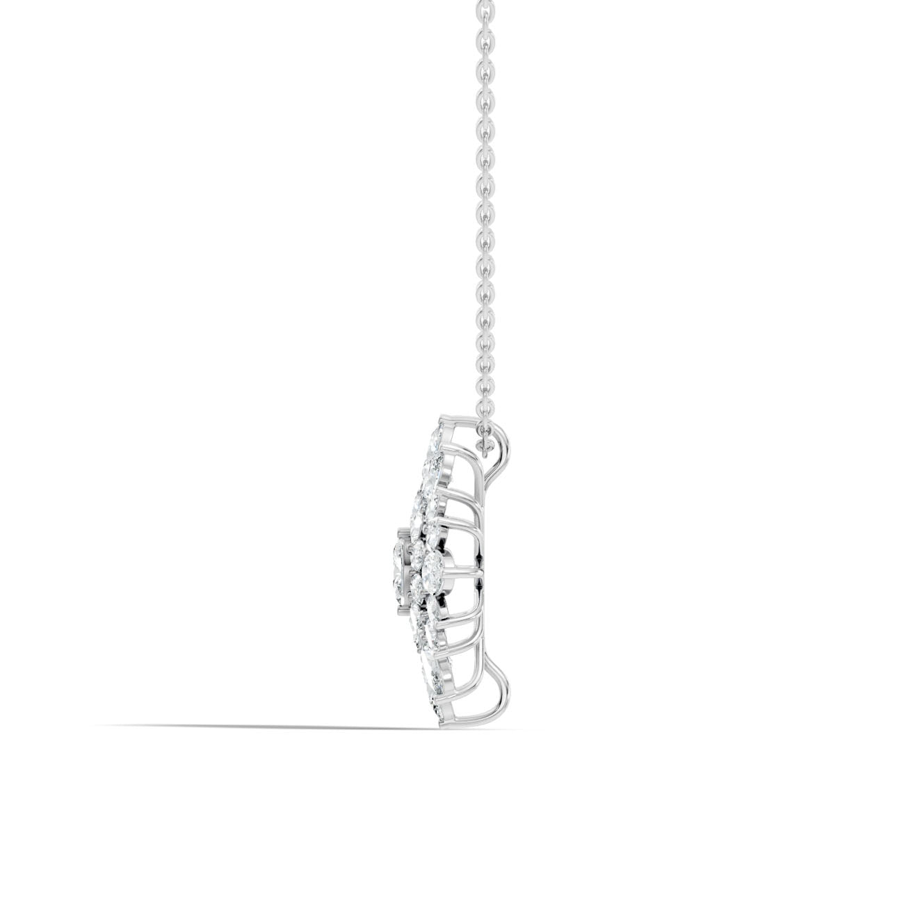 2.25 Ct. Oval Diamond Floral Cluster Pendant Necklace (GJSPD-164) 6