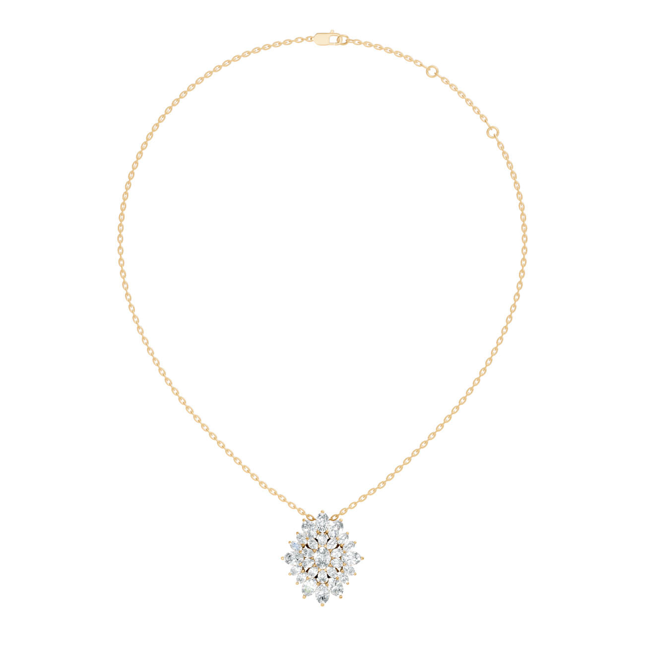 2.25 Ct. Oval Diamond Floral Cluster Pendant Necklace (GJSPD-164) 7