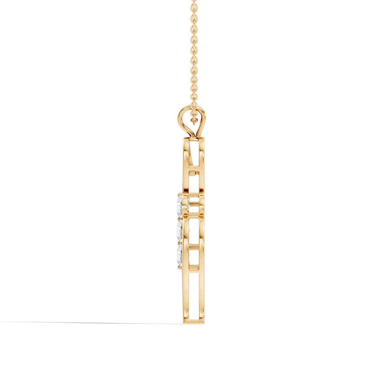 .90 Ct. Three-Stone Diamond Twist Pendant Necklace (GJSPD-167) 3