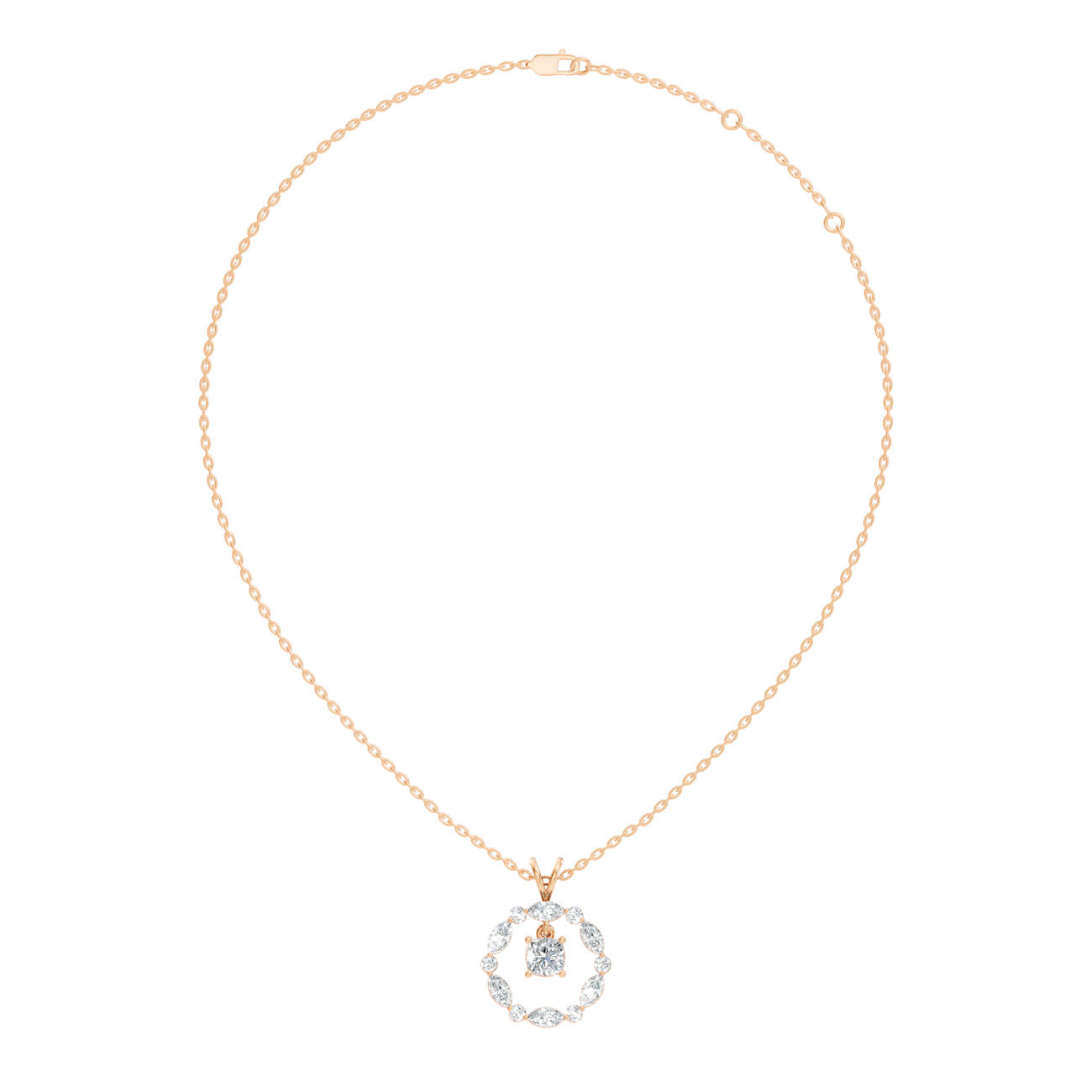 1.45 Ct. Cushion-Cut Diamond Halo Circle Pendant Necklace (GJSPD-171) 7
