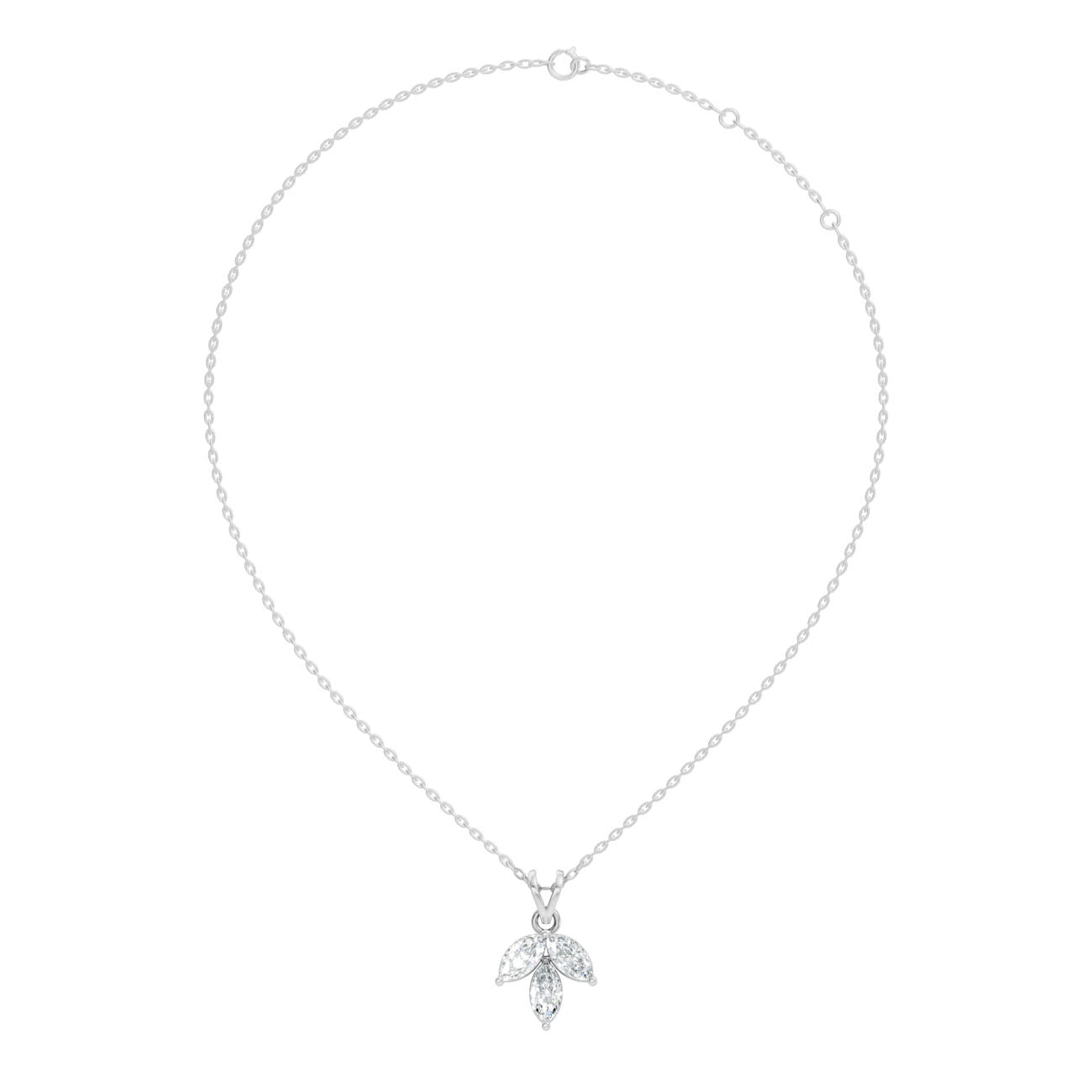 .90 Ct. Marquise Diamond Three-Stone Leaf Pendant Necklace (GJSPD-175) 5