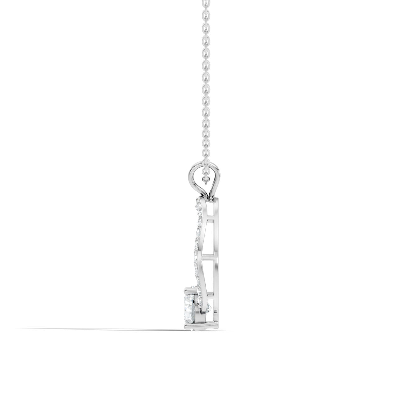 1.70 Ct. Round Diamond Circle Pendant with Floating Solitaire (GJSPD-176) 6
