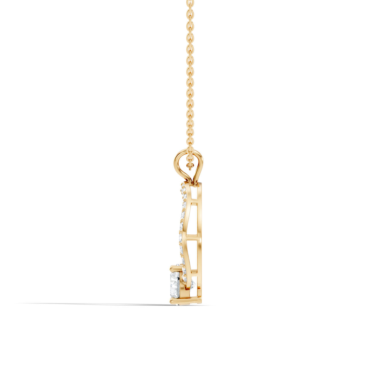 1.70 Ct. Round Diamond Circle Pendant with Floating Solitaire (GJSPD-176) 9