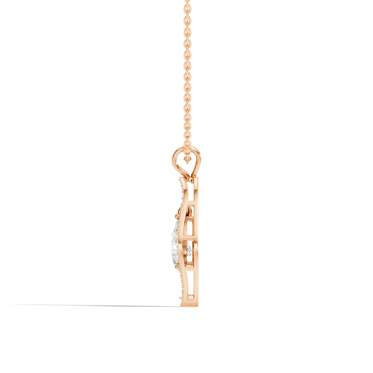 1.22 Ct. Pear Diamond Drop Halo Pendant Necklace (GJSPD-177) 3