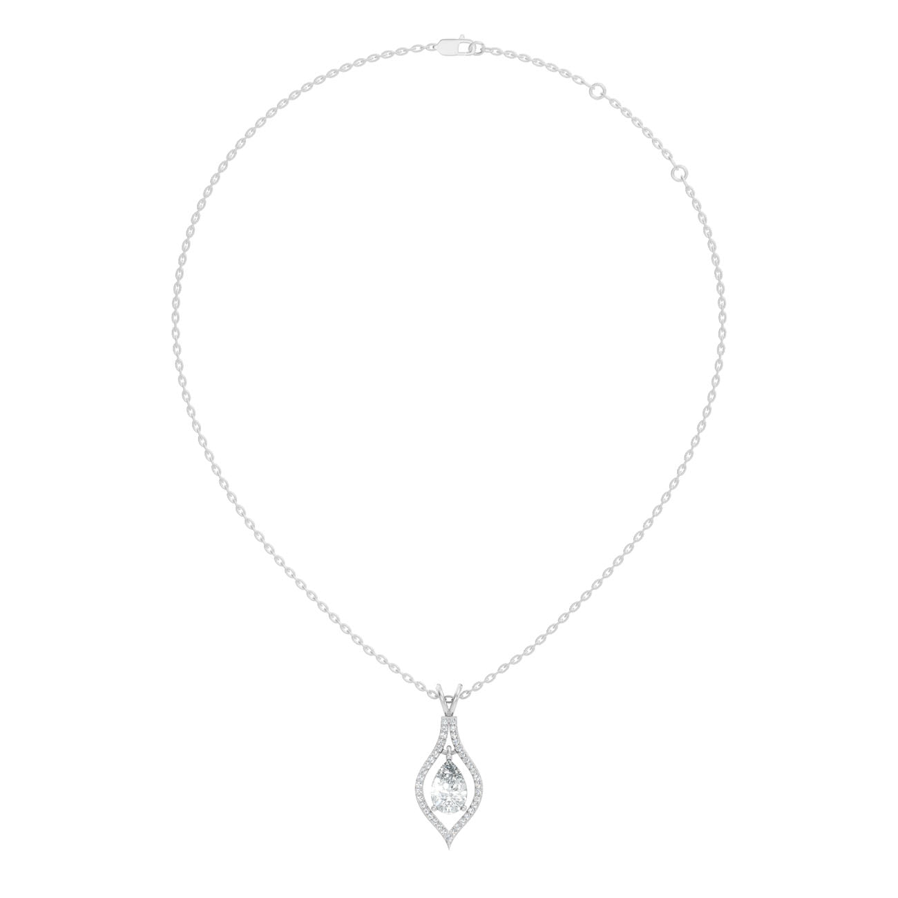 1.22 Ct. Pear Diamond Drop Halo Pendant Necklace (GJSPD-177) 5