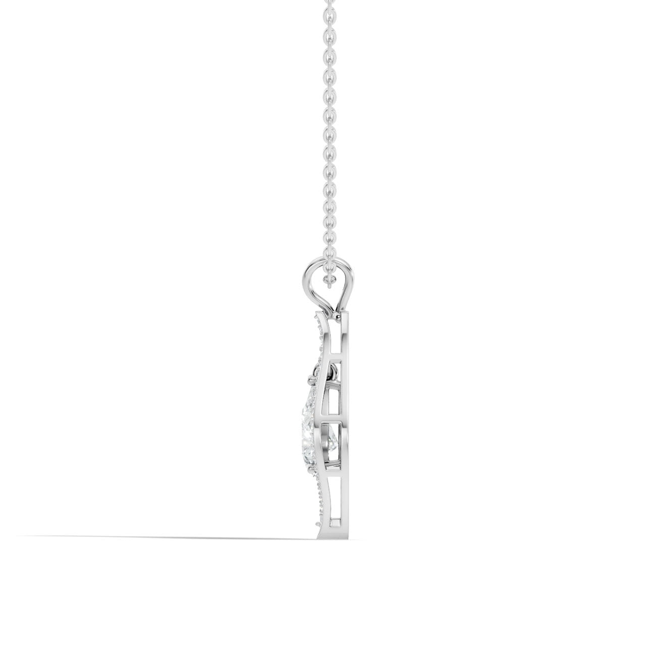 1.22 Ct. Pear Diamond Drop Halo Pendant Necklace (GJSPD-177) 6