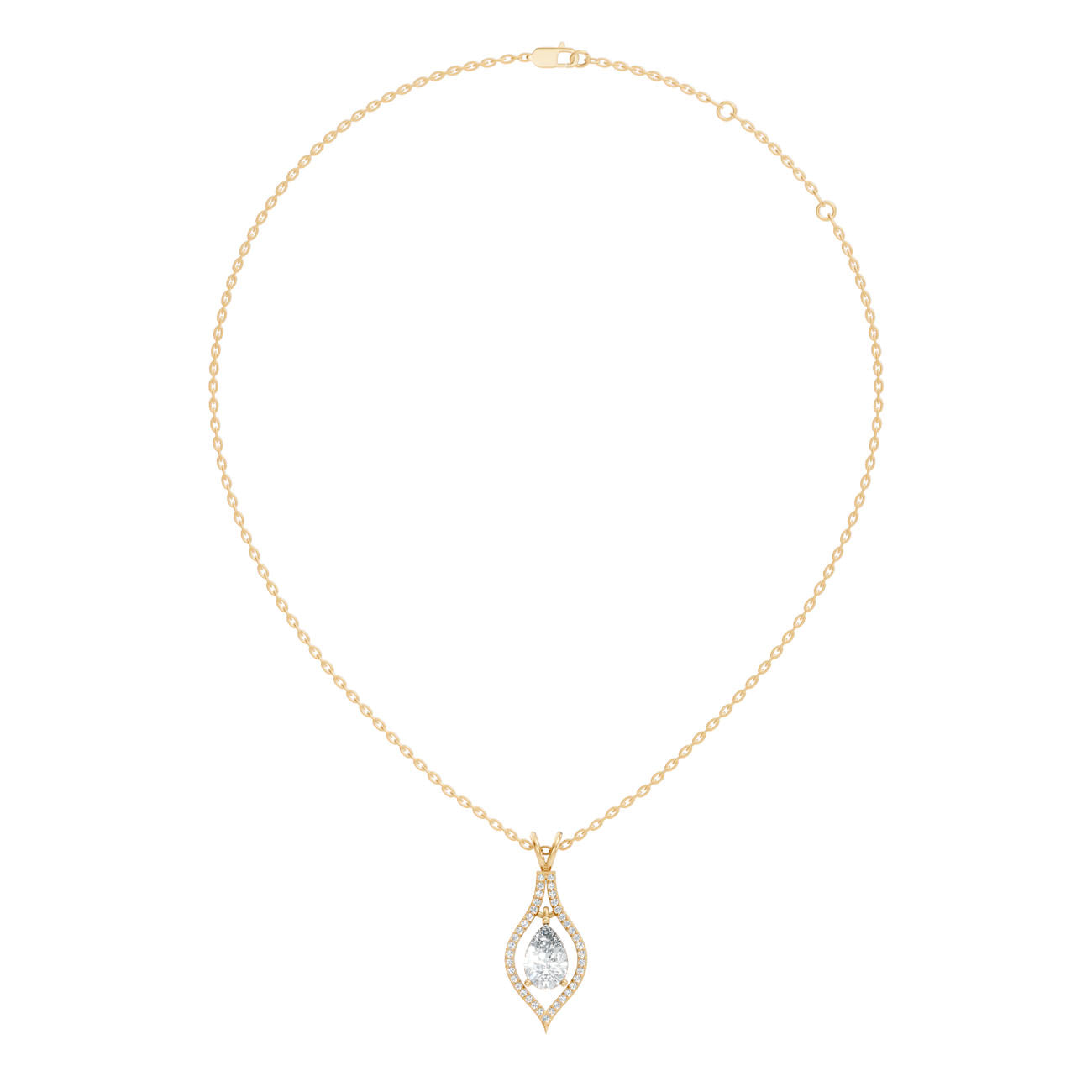1.22 Ct. Pear Diamond Drop Halo Pendant Necklace (GJSPD-177) 7
