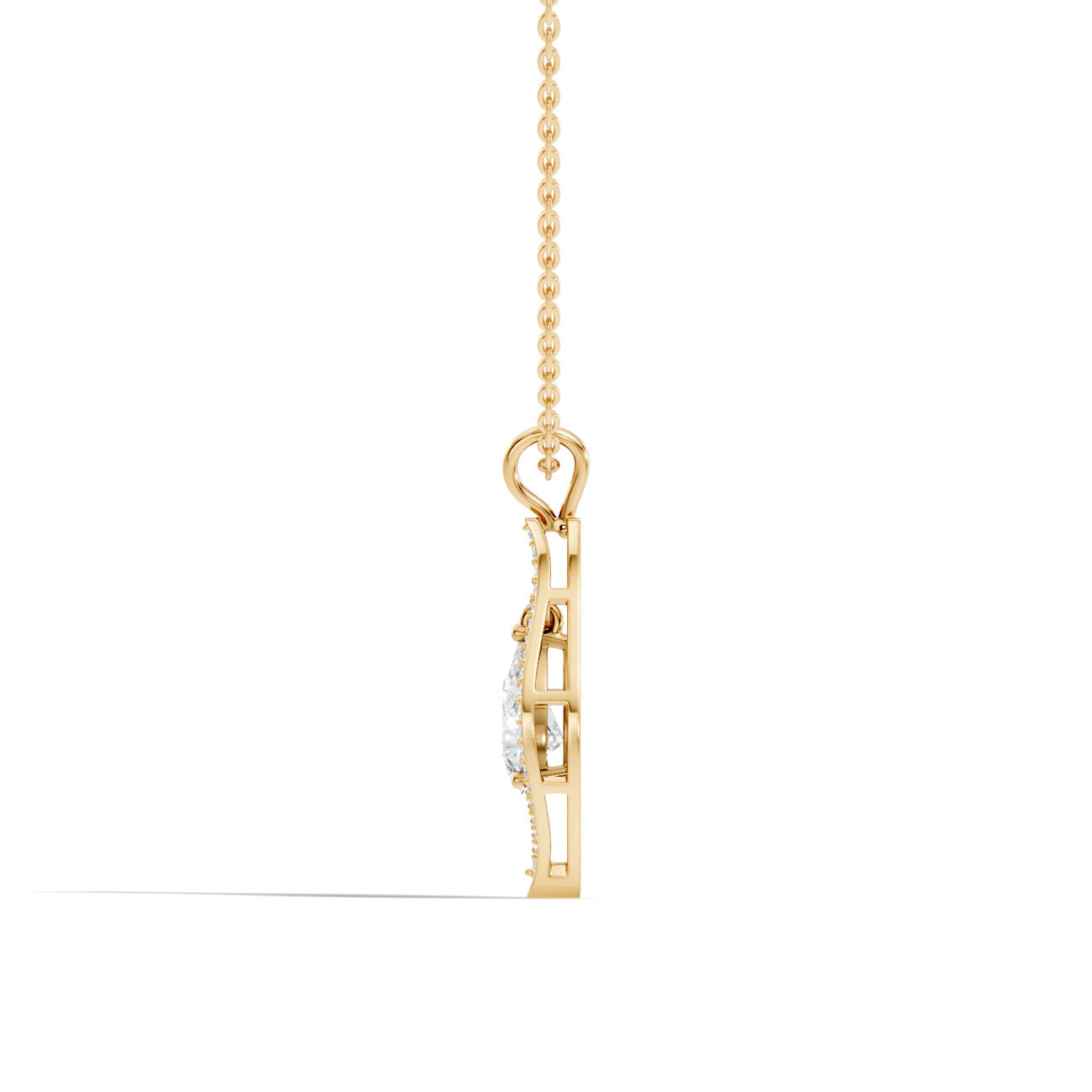 1.22 Ct. Pear Diamond Drop Halo Pendant Necklace (GJSPD-177) 9