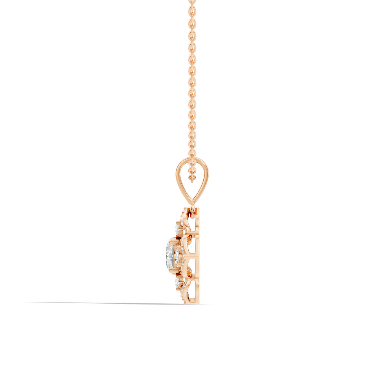 1.37 Ct. Diamond Quatrefoil Halo Pendant Necklace (GJSPD-179) 3