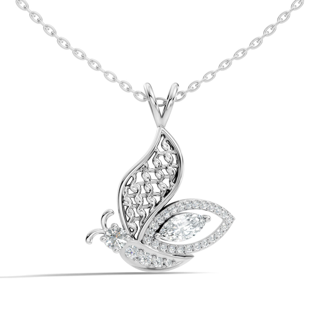 .60 Ct. Marquise Diamond Butterfly Pendant Necklace (GJSPD-180)