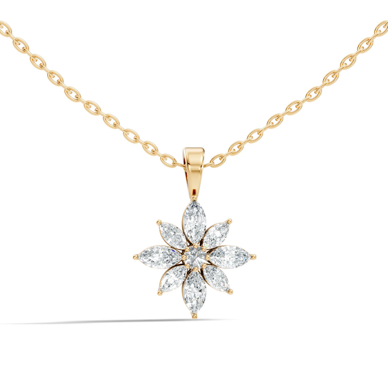 .70 Ct. Marquise Diamond Floral Cluster Pendant Necklace (GJSPD-181)